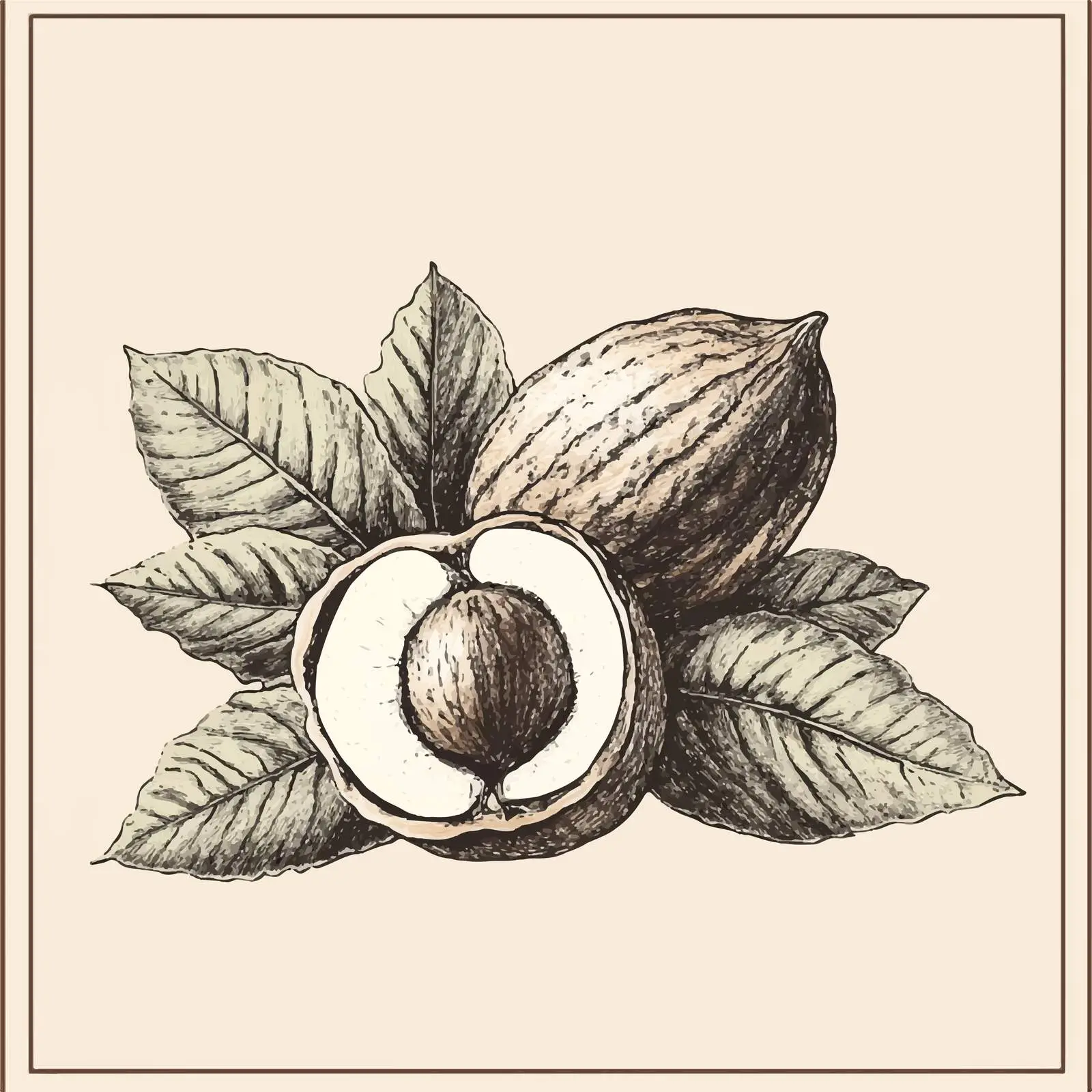 Hand Drawn Chestnut Sketch on Beige Background — free download from Dotvec