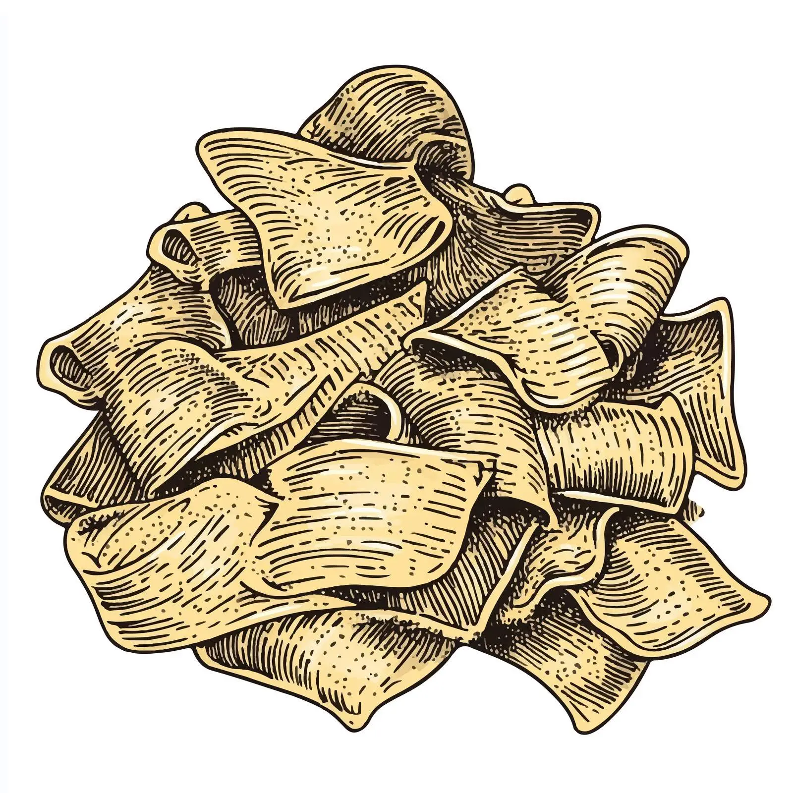 Hand Drawn Chifferi Pasta on White Background — free download from Dotvec