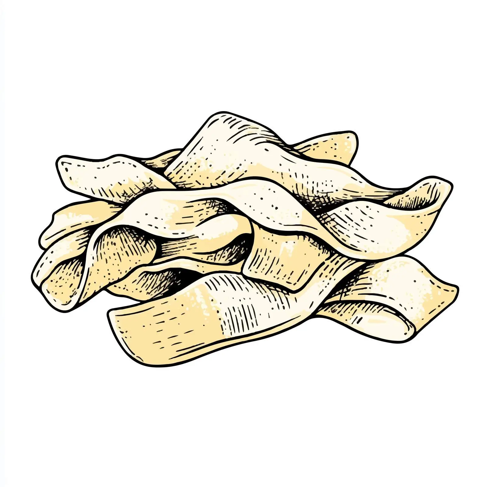 Hand-Drawn Chifferi Pasta on White Background — free download from Dotvec