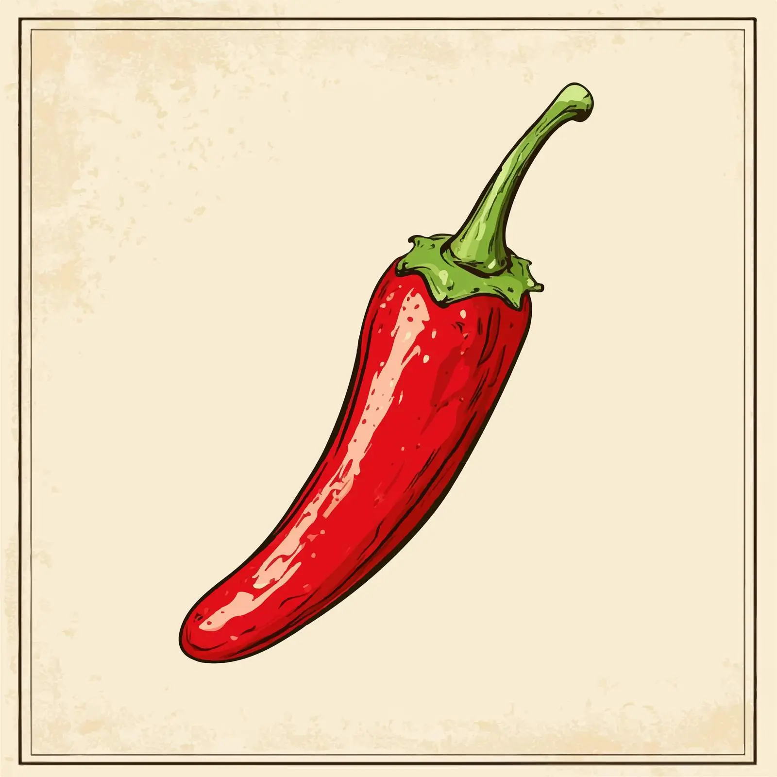 Hand-Drawn Chili Pepper on Beige Background — free download from Dotvec