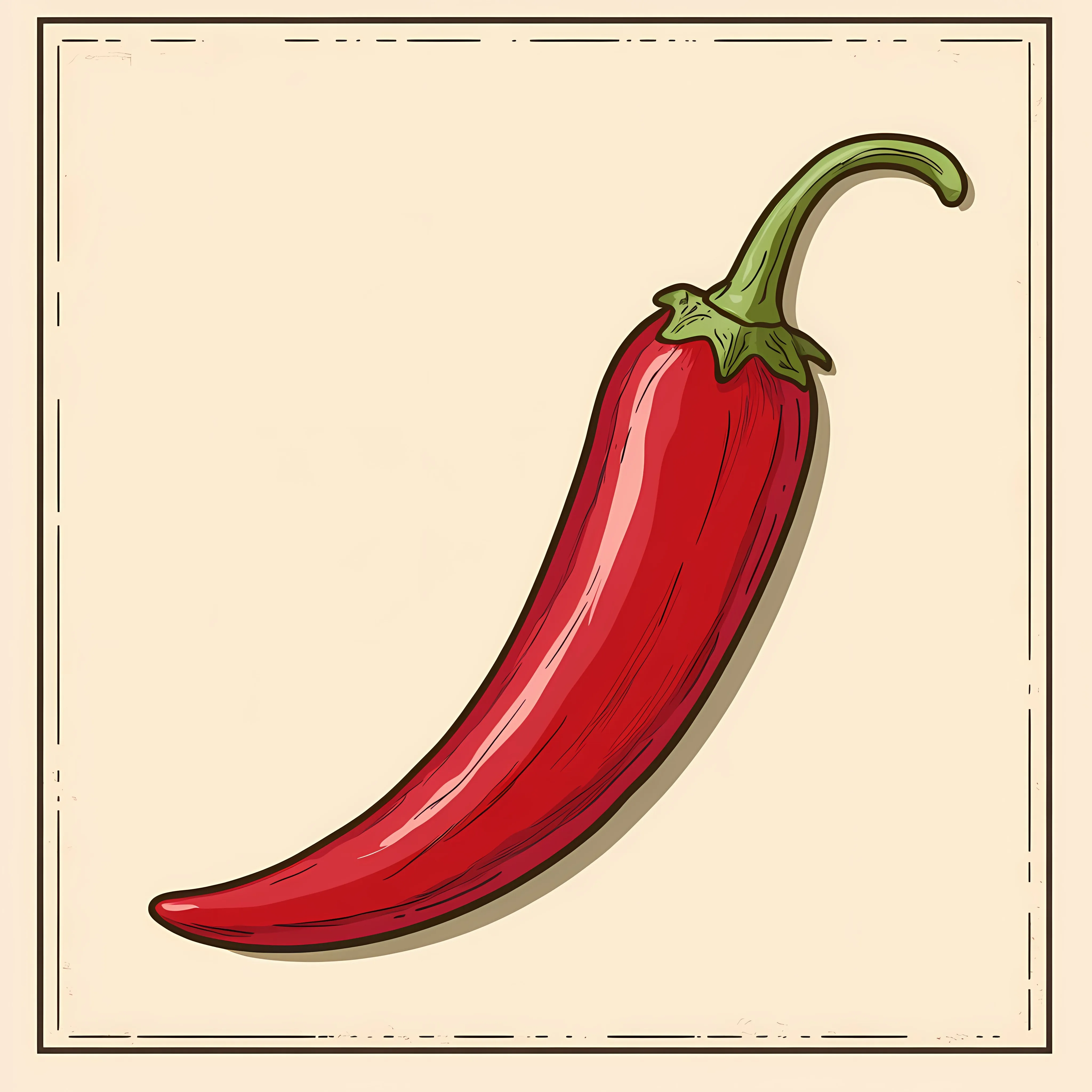 Hand-Drawn Chili Pepper Isolated on Beige Background – free chili pepper image from Dotvec