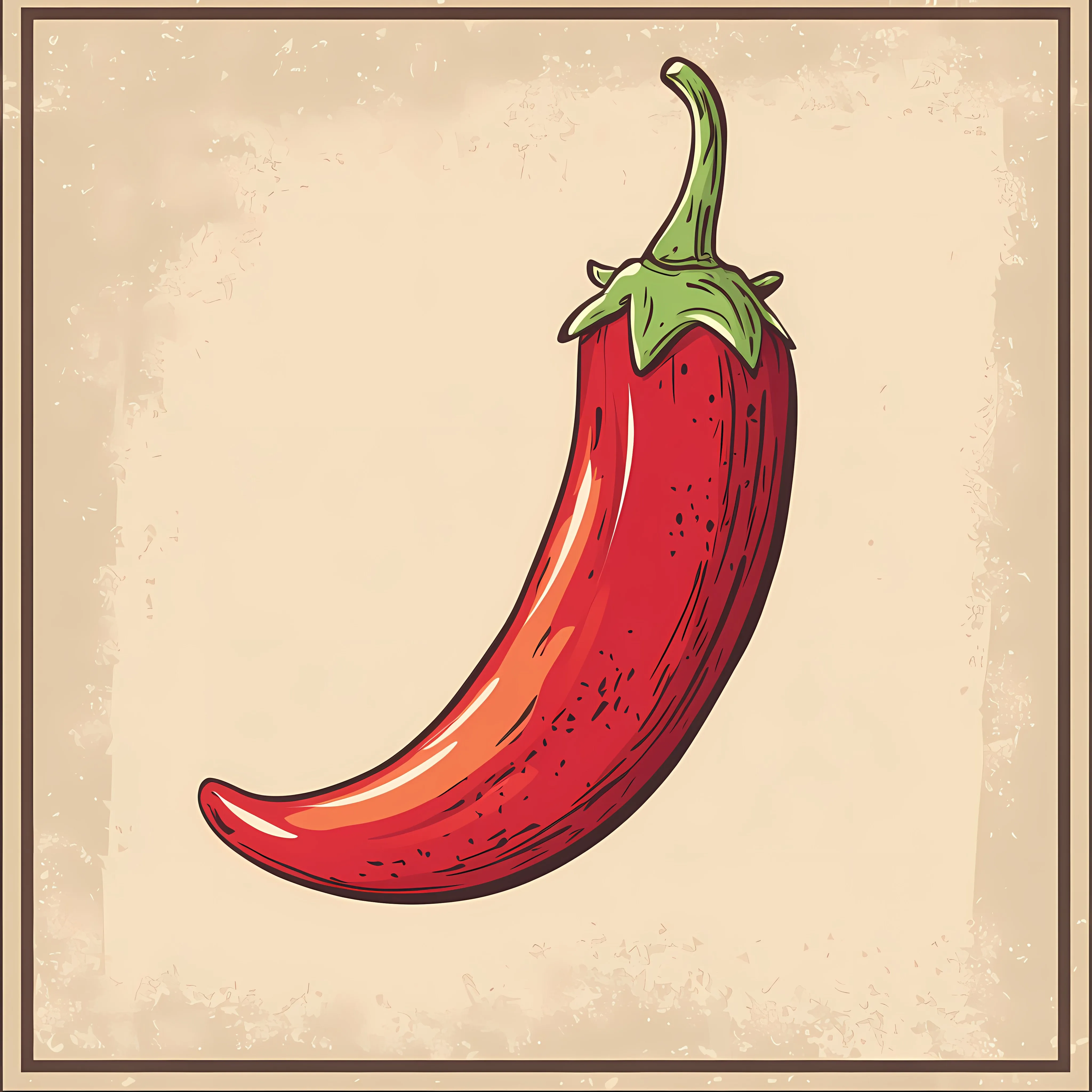 Hand Drawn Chili Pepper on Beige Background – free chili pepper image from Dotvec