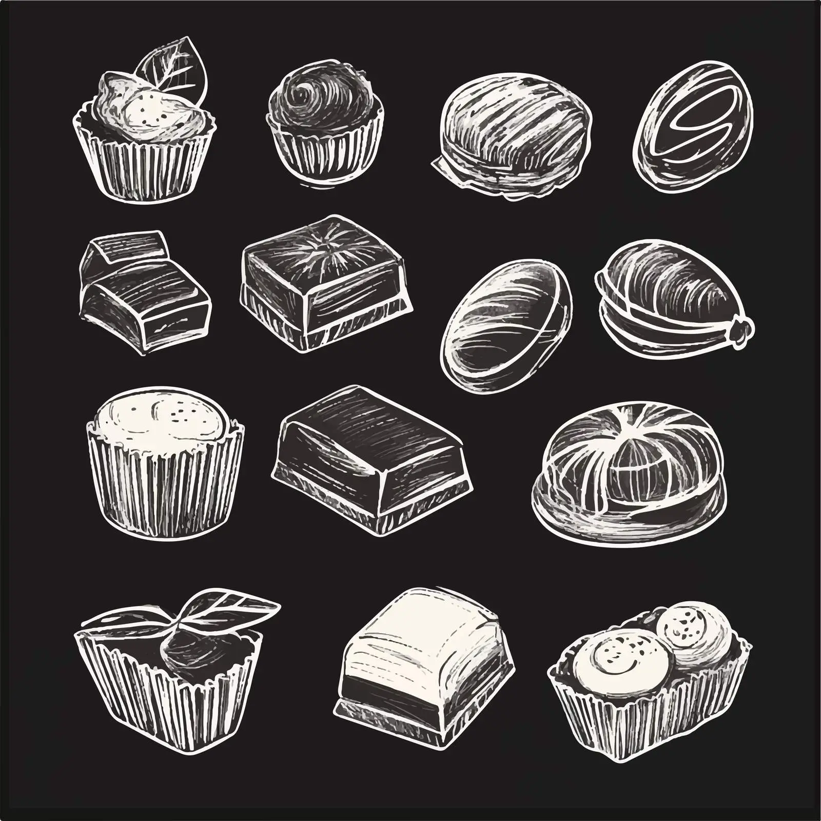 Hand Drawn Chocolate Candies Sketch Vector Art — free download from Dotvec