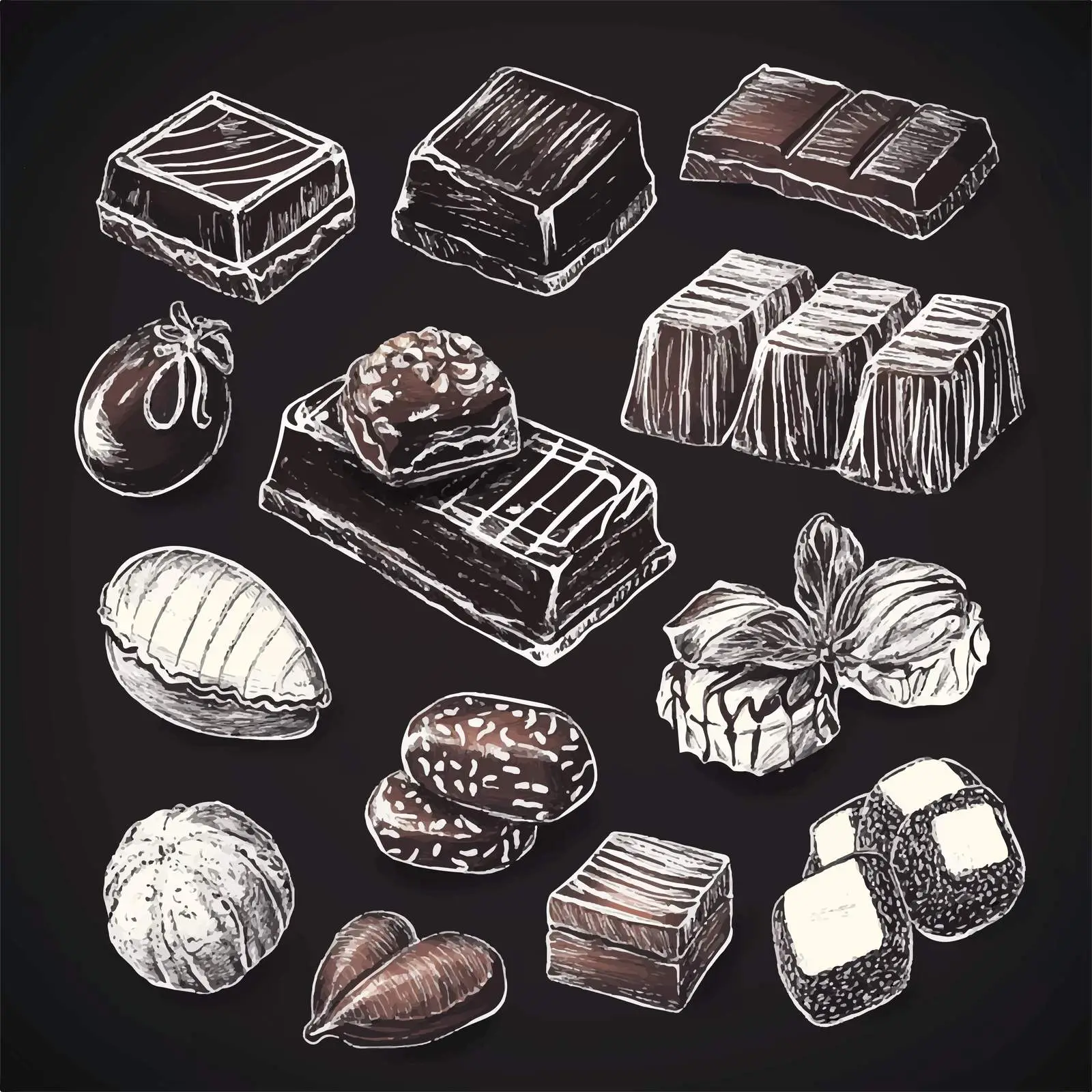 Hand Drawn Chocolate Sketches Collection — free download from Dotvec
