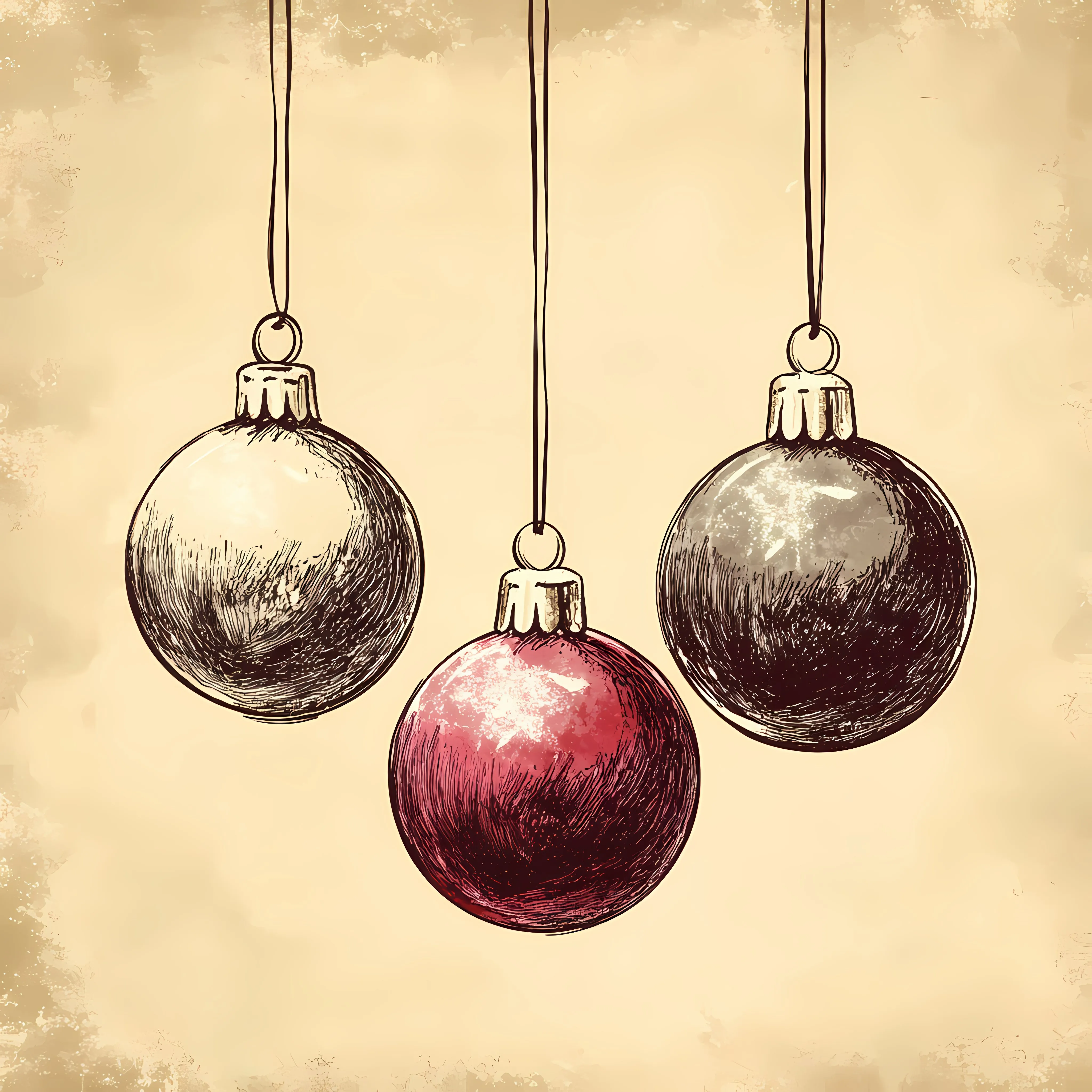 Hand Drawn Christmas Balls Sketch Illustration — free download from Dotvec