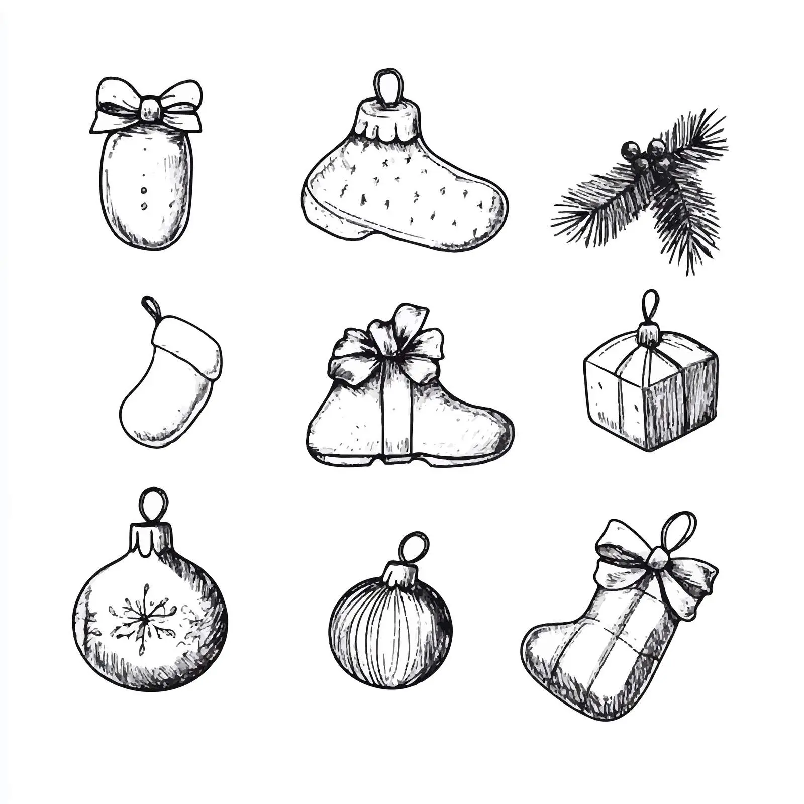 Hand-Drawn Christmas Toy Sketches for Festive Decor — free download from Dotvec