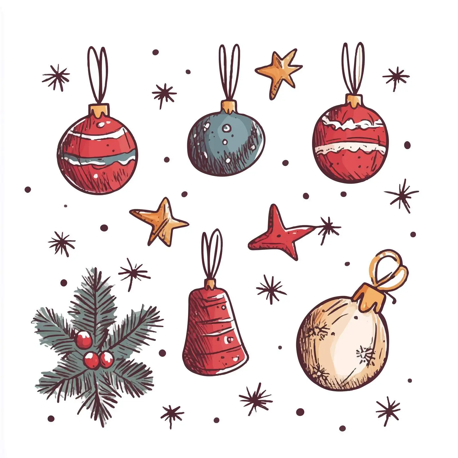 Hand Drawn Christmas Toys Sketch Collection — free download from Dotvec