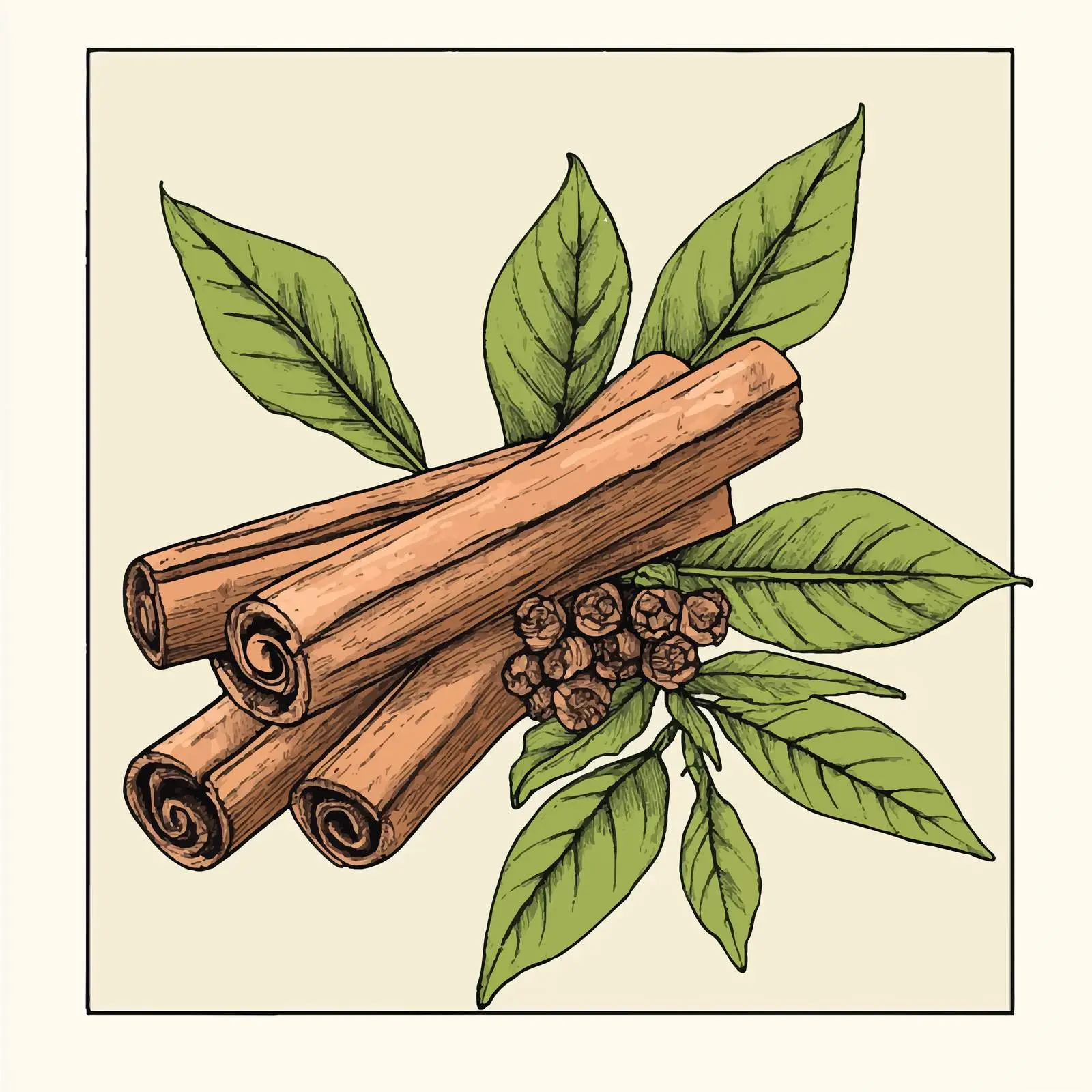 Hand-Drawn Cinnamon Herb and Spice Vector — free download from Dotvec