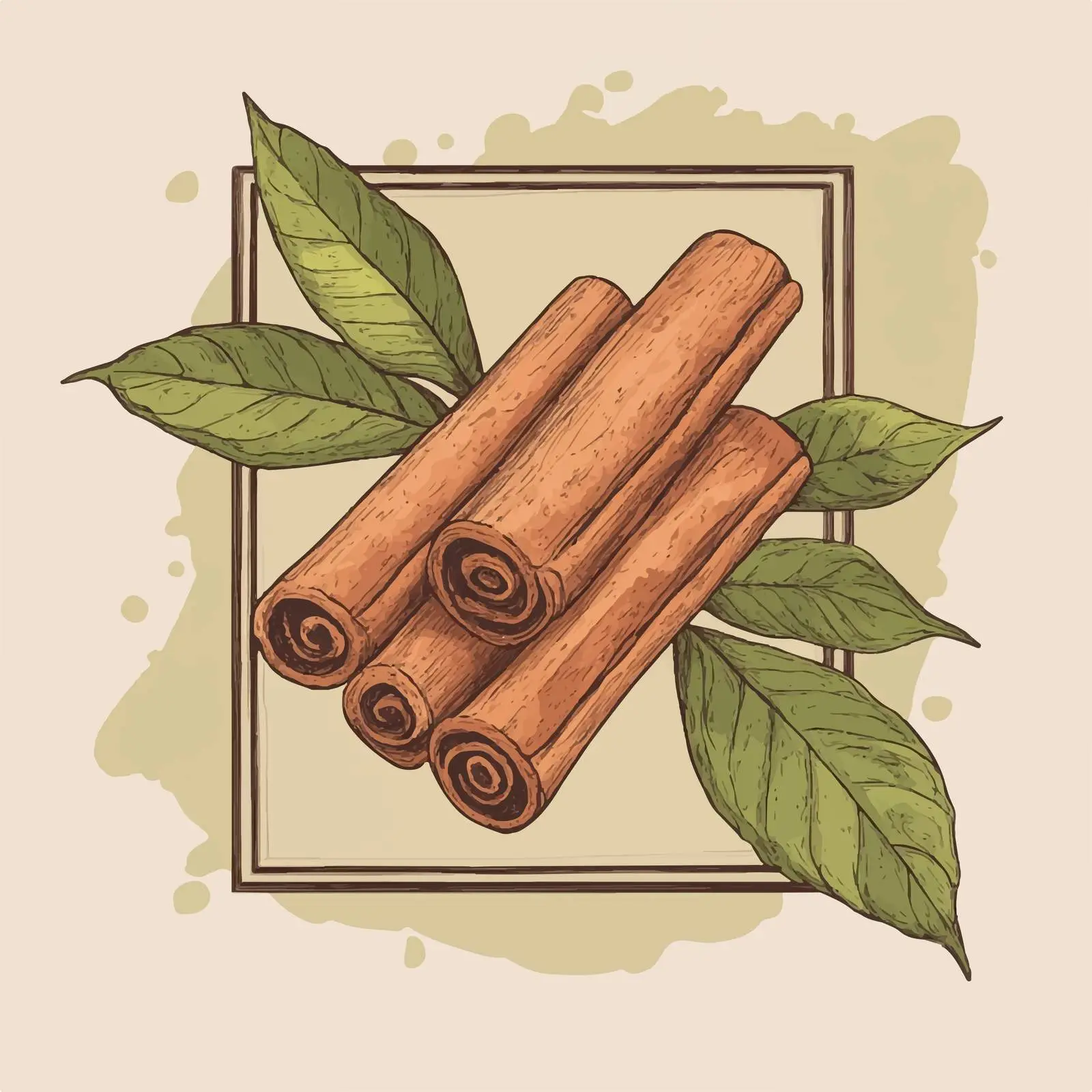 Hand Drawn Cinnamon on Beige Background — free download from Dotvec