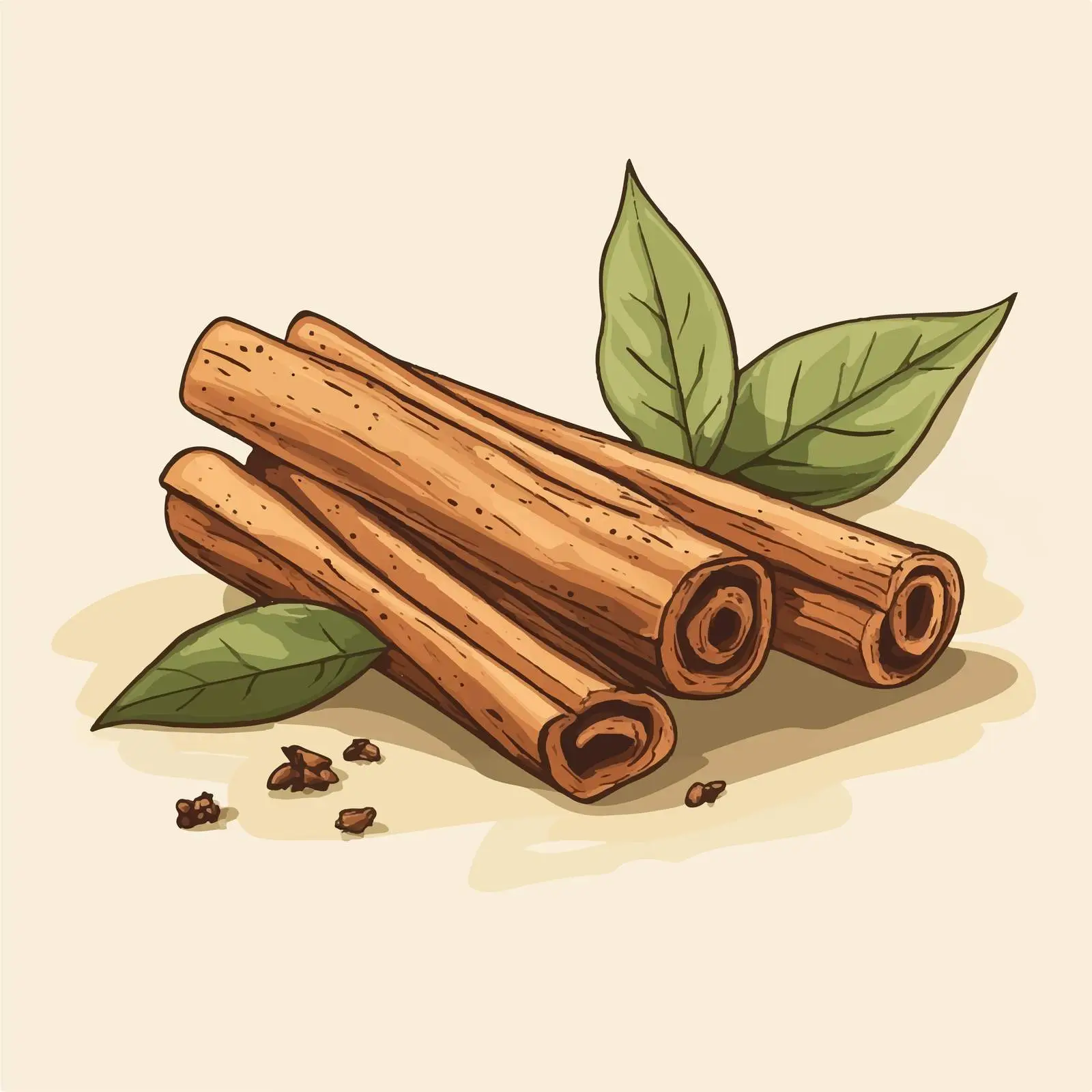 Hand Drawn Cinnamon on Beige Background — free download from Dotvec