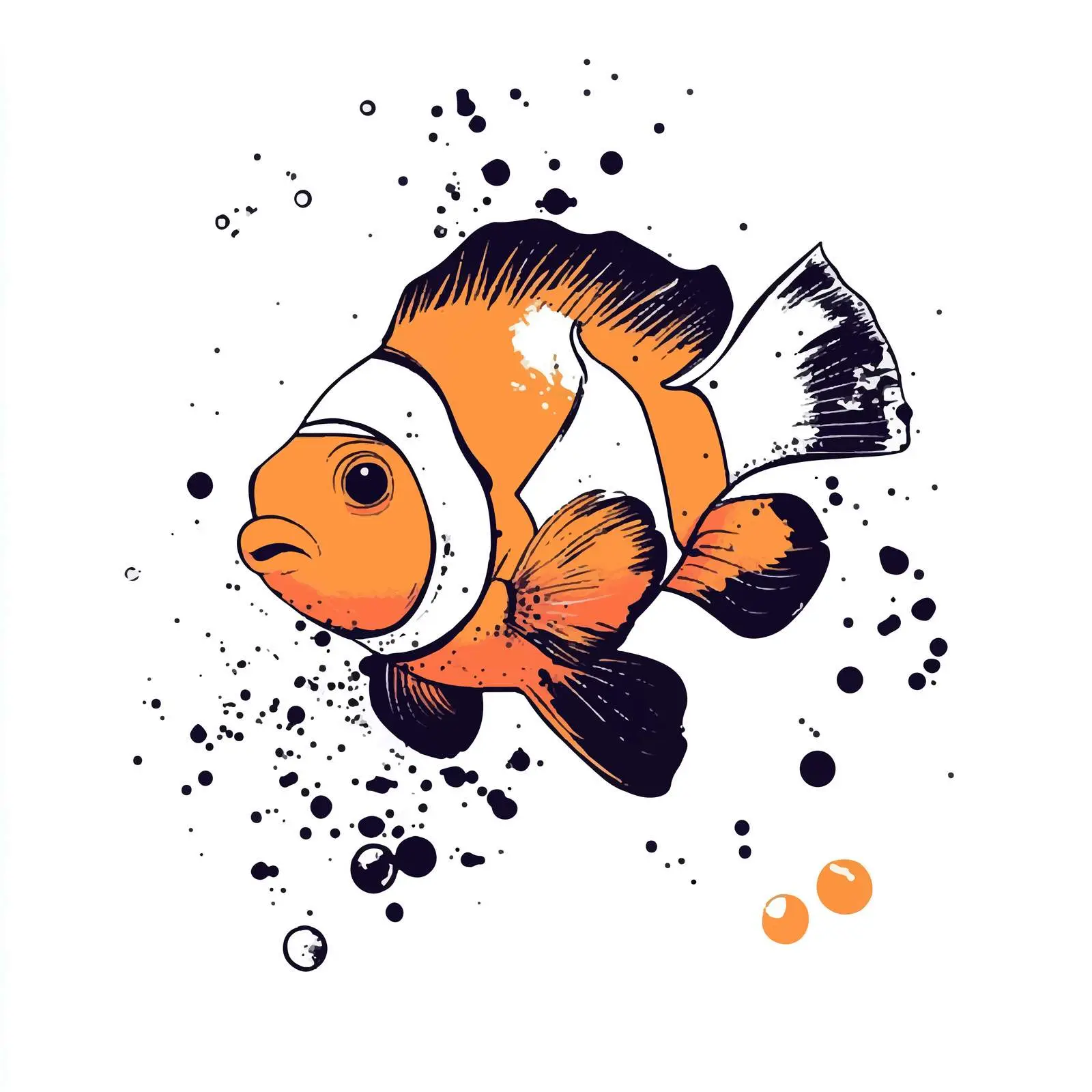 Hand-Drawn Clownfish Sketch on White Background — free download from Dotvec