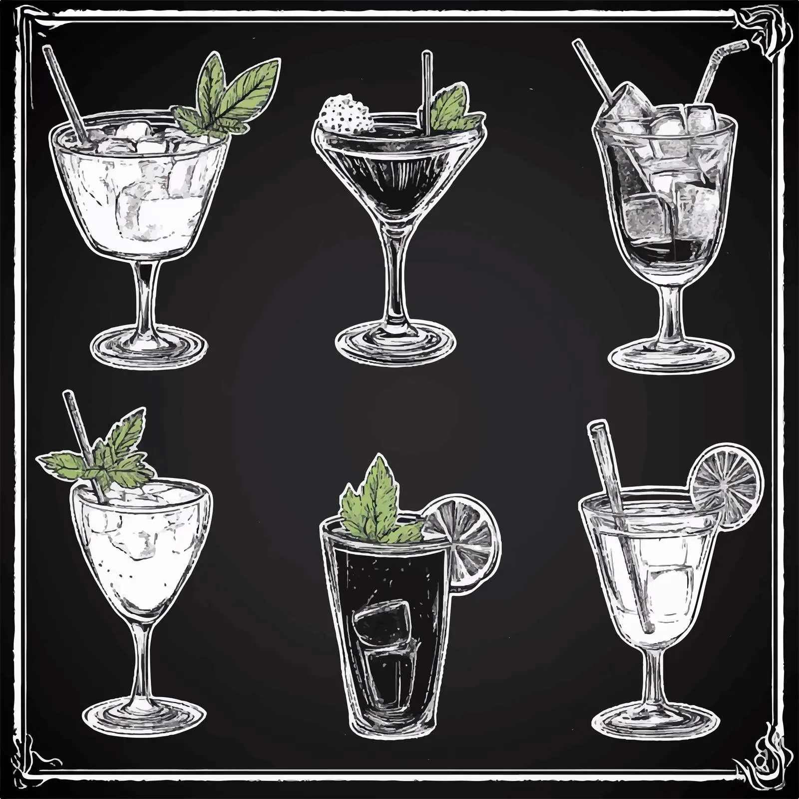 Hand-Drawn Cocktail Sketches Collection – free social gatherings image from Dotvec