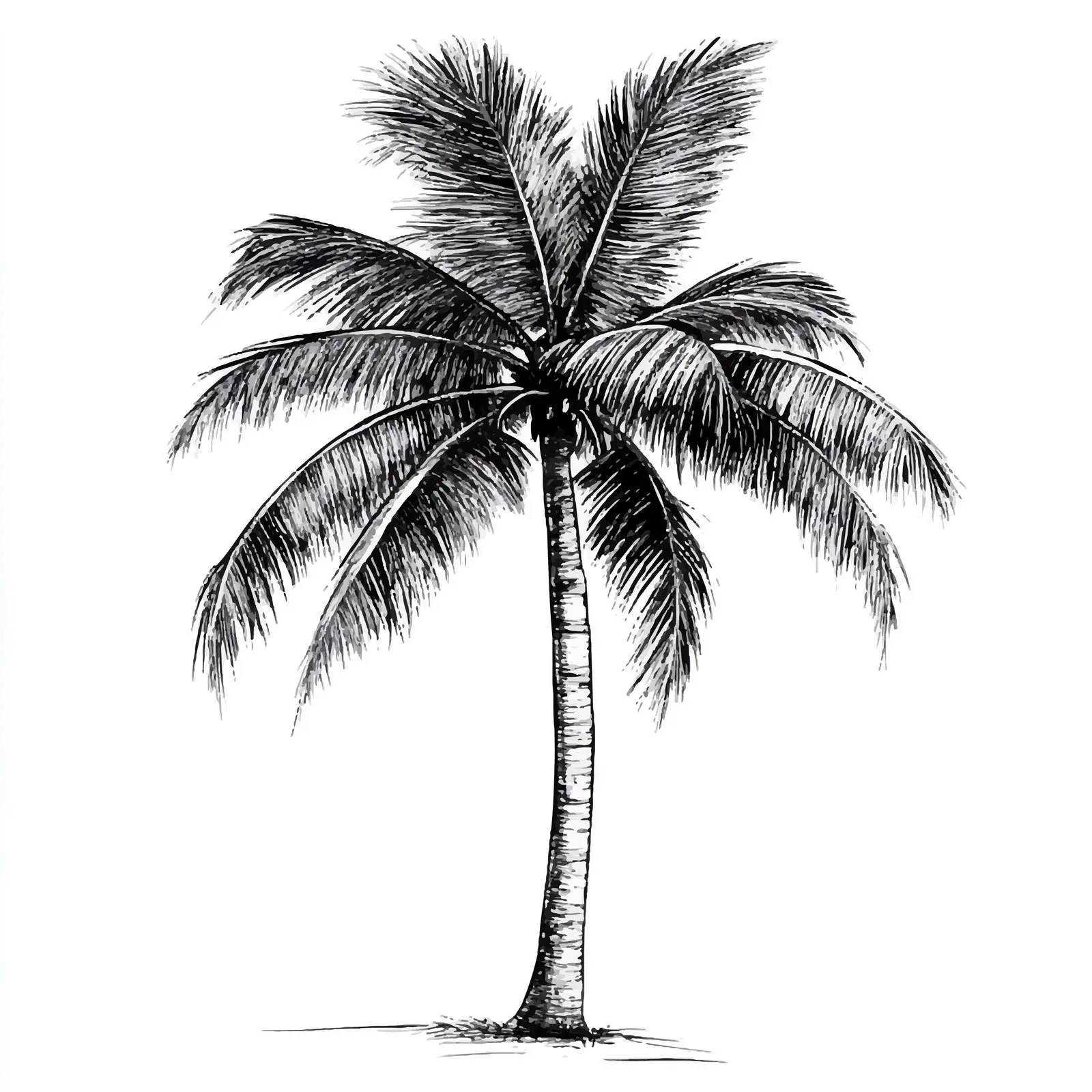 Hand-Drawn Coconut Palm Tree Sketch — free download from Dotvec