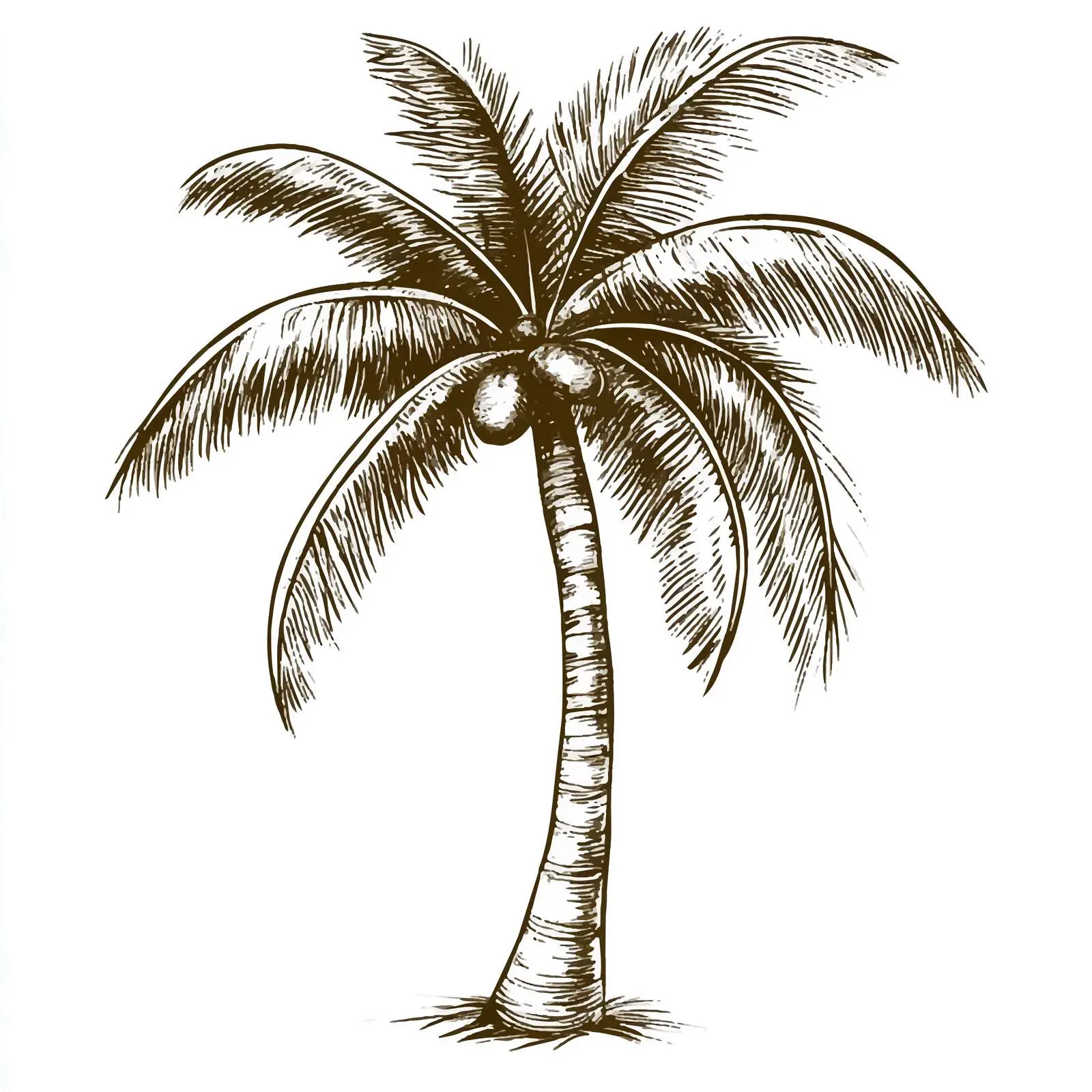 Hand Drawn Coconut Palm Tree Sketch — free download from Dotvec