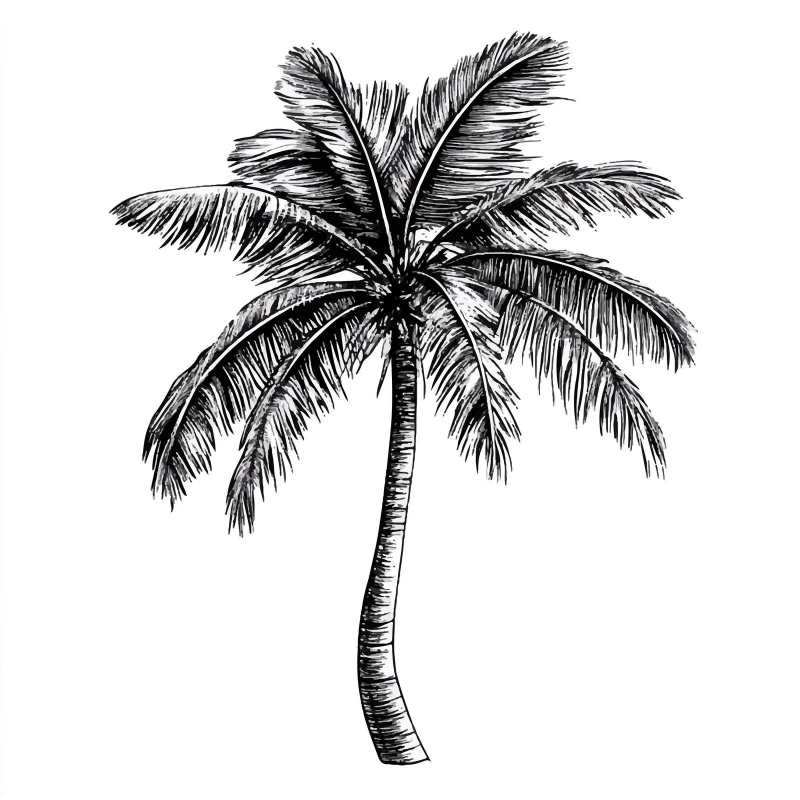 Hand-Drawn Coconut Palm Tree Sketch on White — free download from Dotvec
