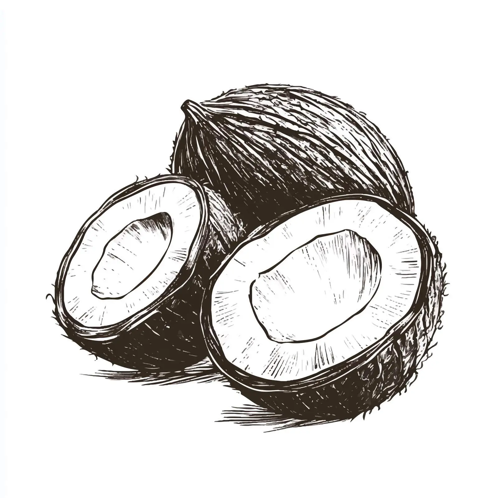 Hand Drawn Coconut Sketch on White Background — free download from Dotvec