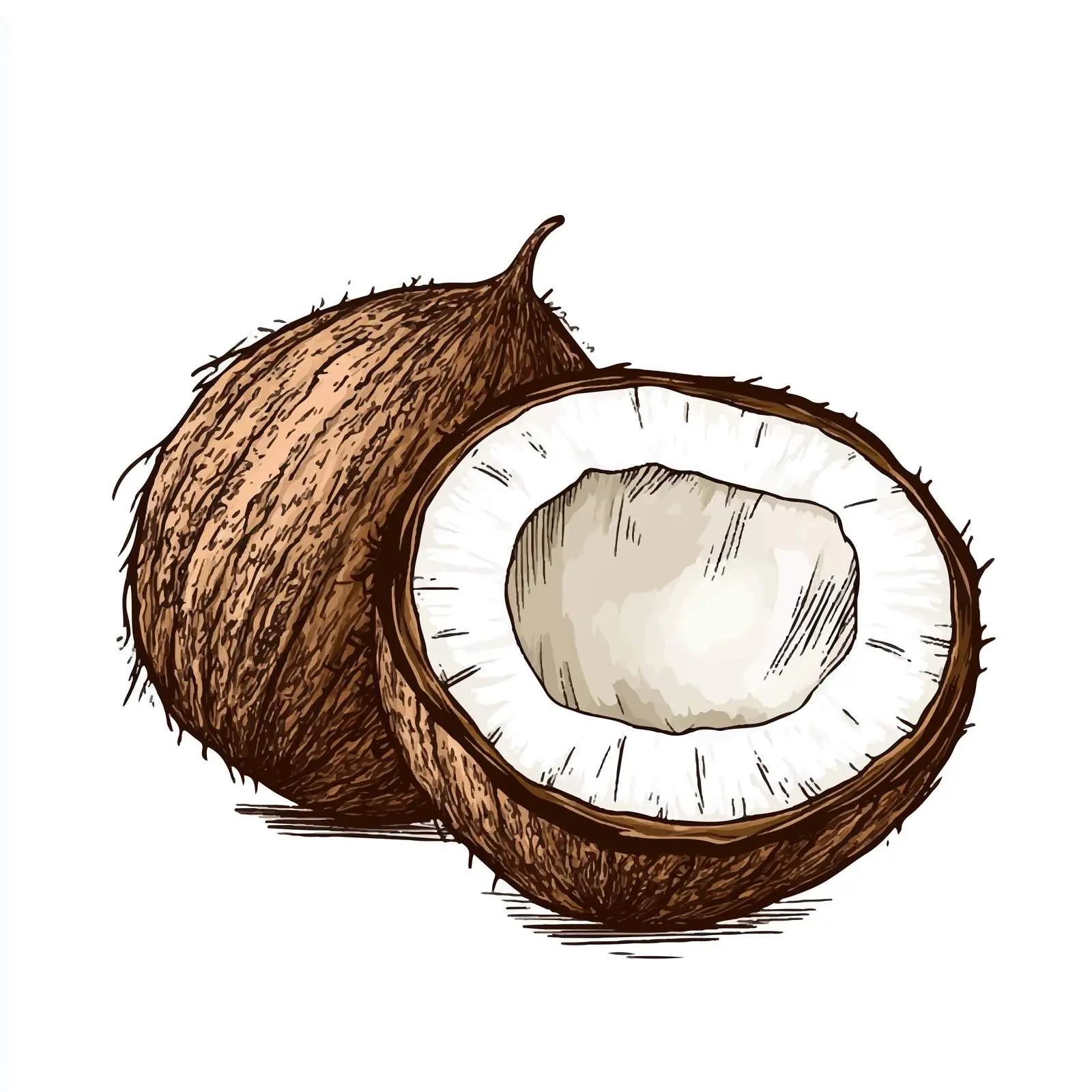 Hand-Drawn Coconut Sketch Icon — free download from Dotvec