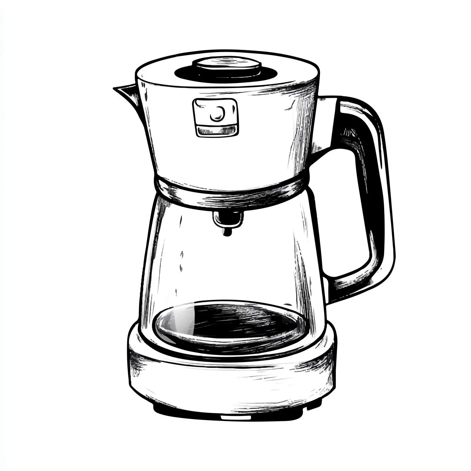 Hand-Drawn Coffee Maker Sketch Vector Art — free download from Dotvec