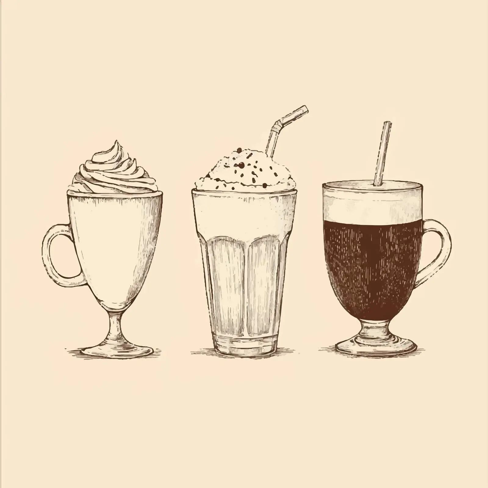 Vintage Hand-Drawn Coffee Set Illustration — free download from Dotvec