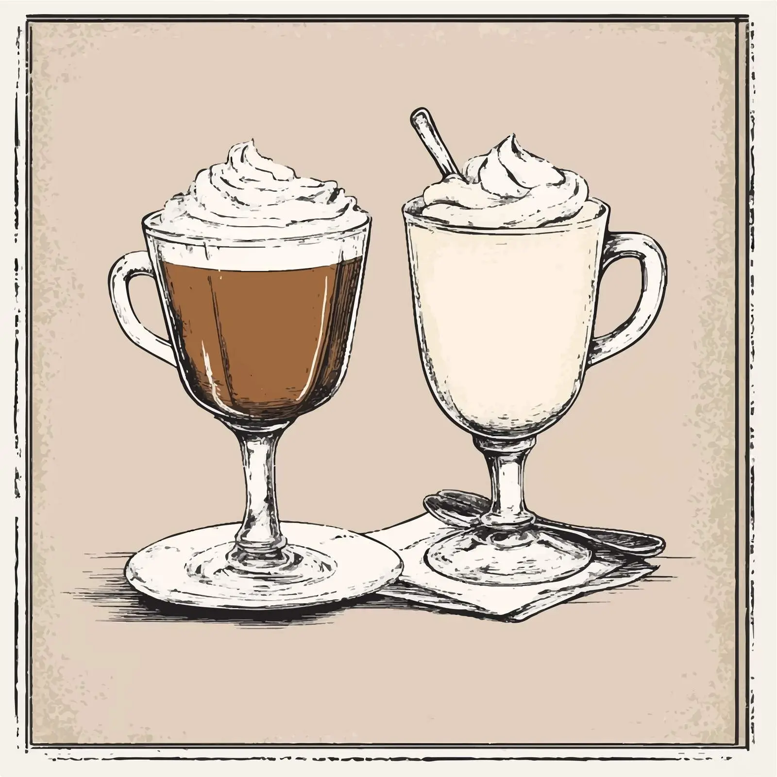 Vintage Hand-Drawn Coffee Set Illustration — free download from Dotvec