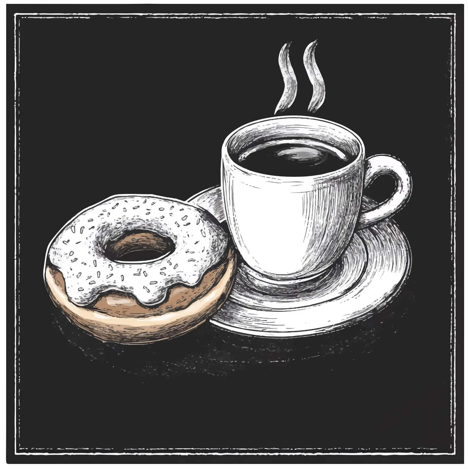 Hand-Drawn Coffee and Donut Sketch — free download from Dotvec