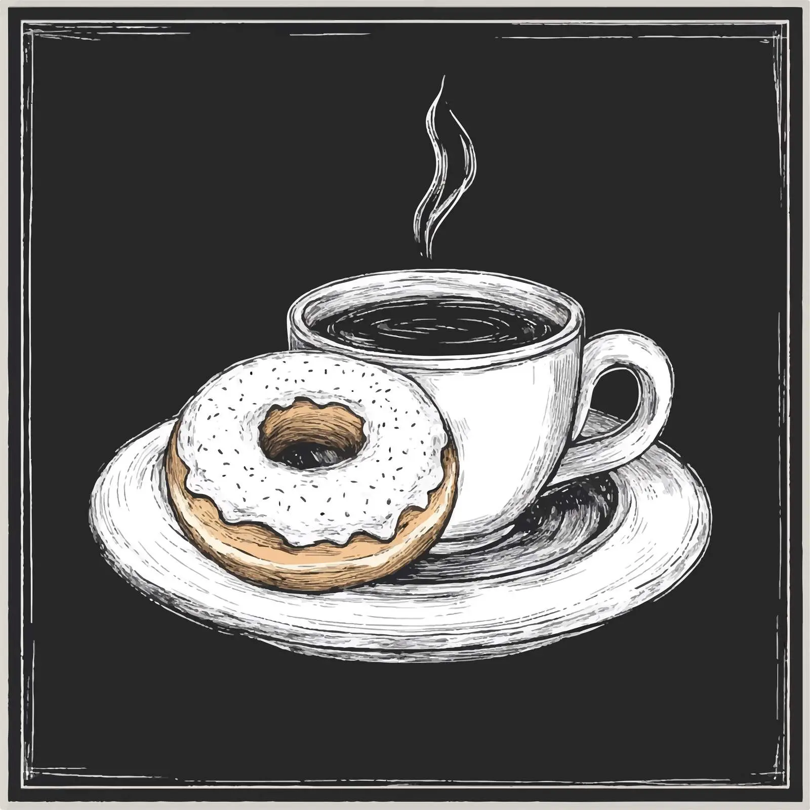 Hand-Drawn Coffee and Donut Sketch — free download from Dotvec