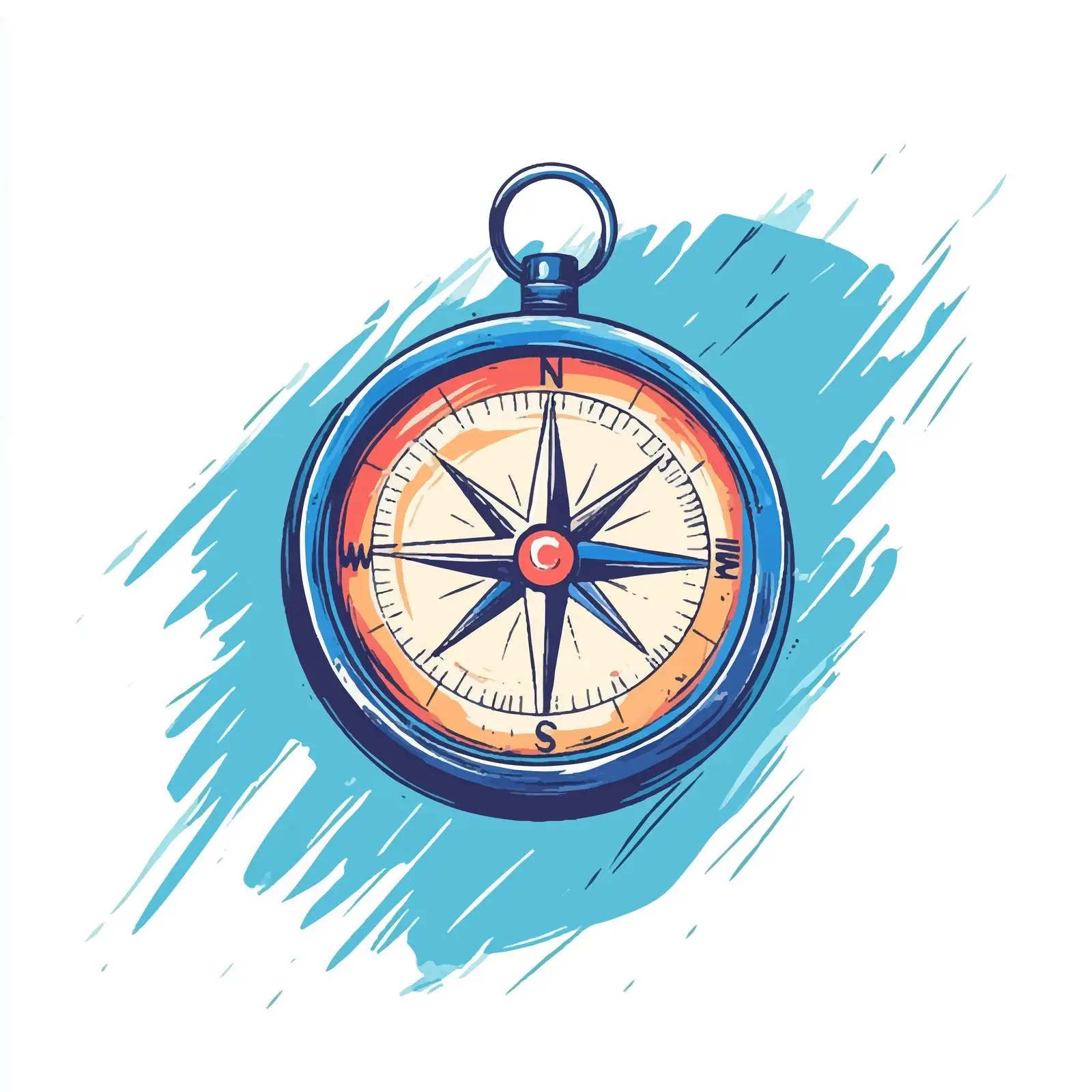 Hand Drawn Compass Sketch Isolated on White Background — free download from Dotvec