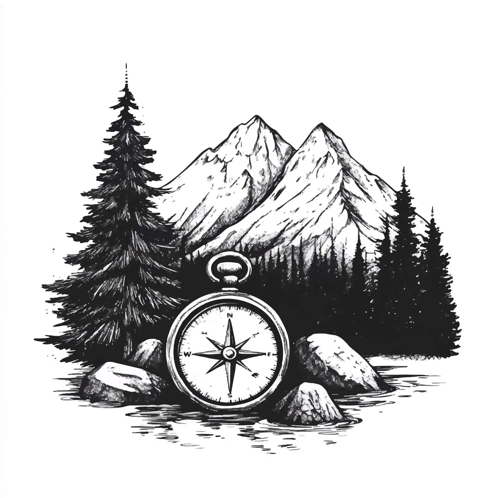 Hand Drawn Compass Sketch Vector Design — free download from Dotvec