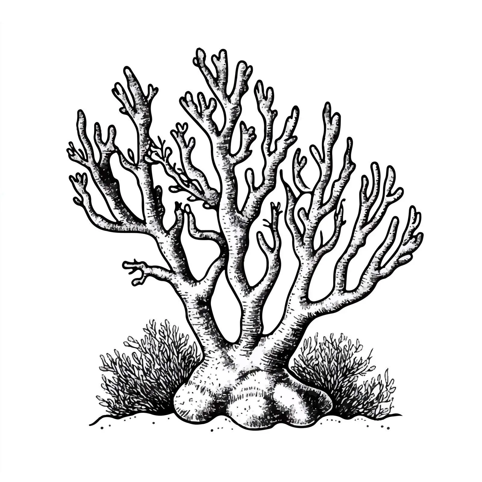 Hand Drawn Coral Sketch on White Background — free download from Dotvec