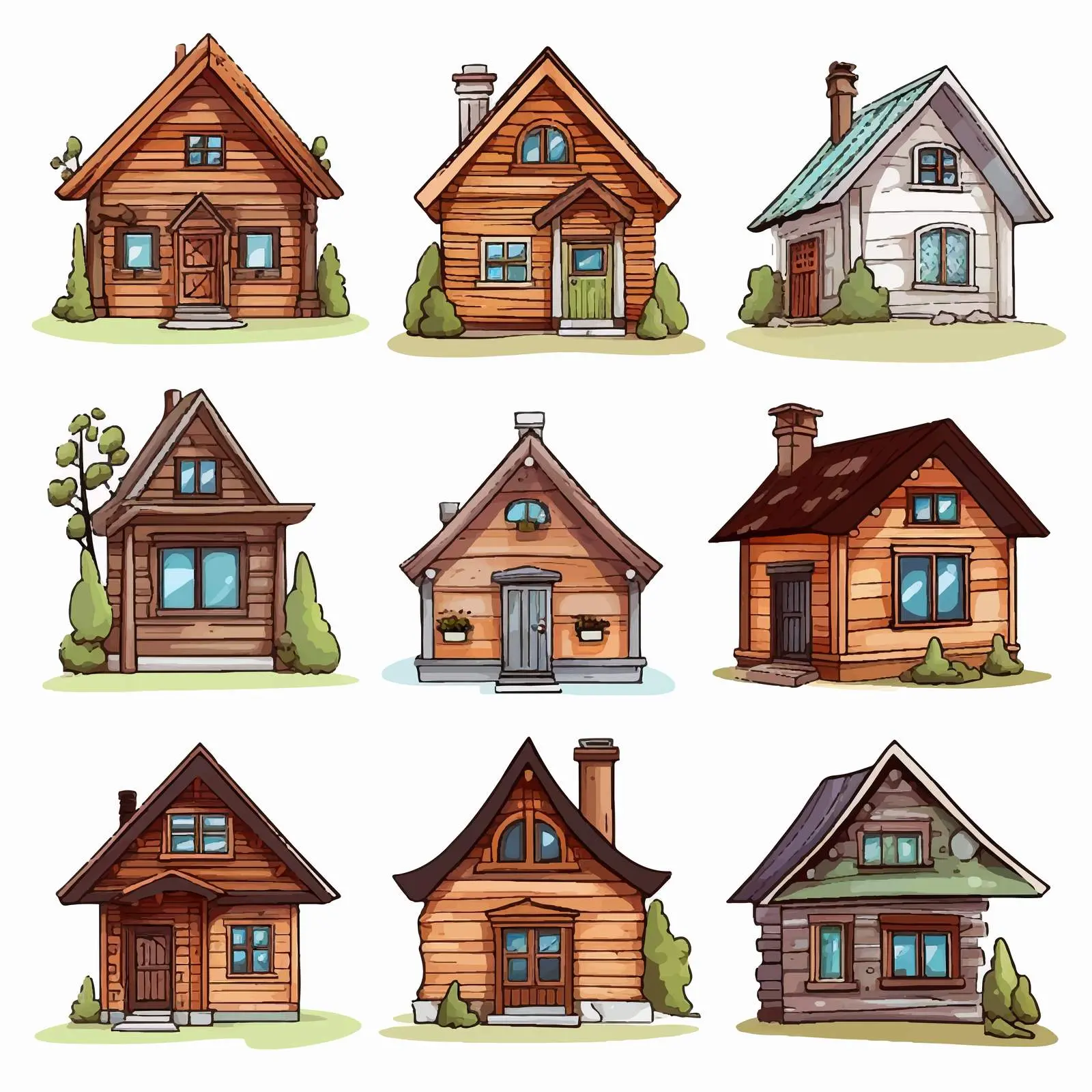 Colorful Hand-Drawn Modern Cottage Vector — free download from Dotvec