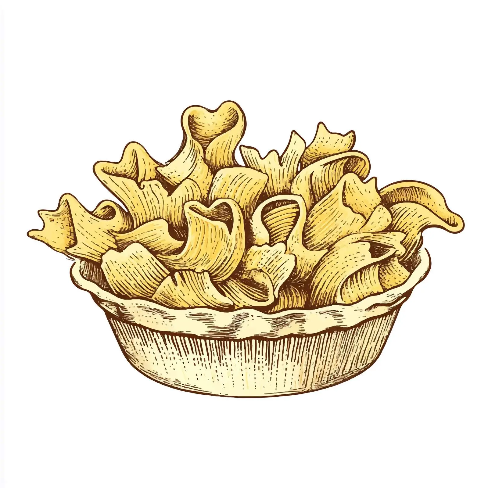 Hand-Drawn Crown Shaped Pasta Illustration — free download from Dotvec