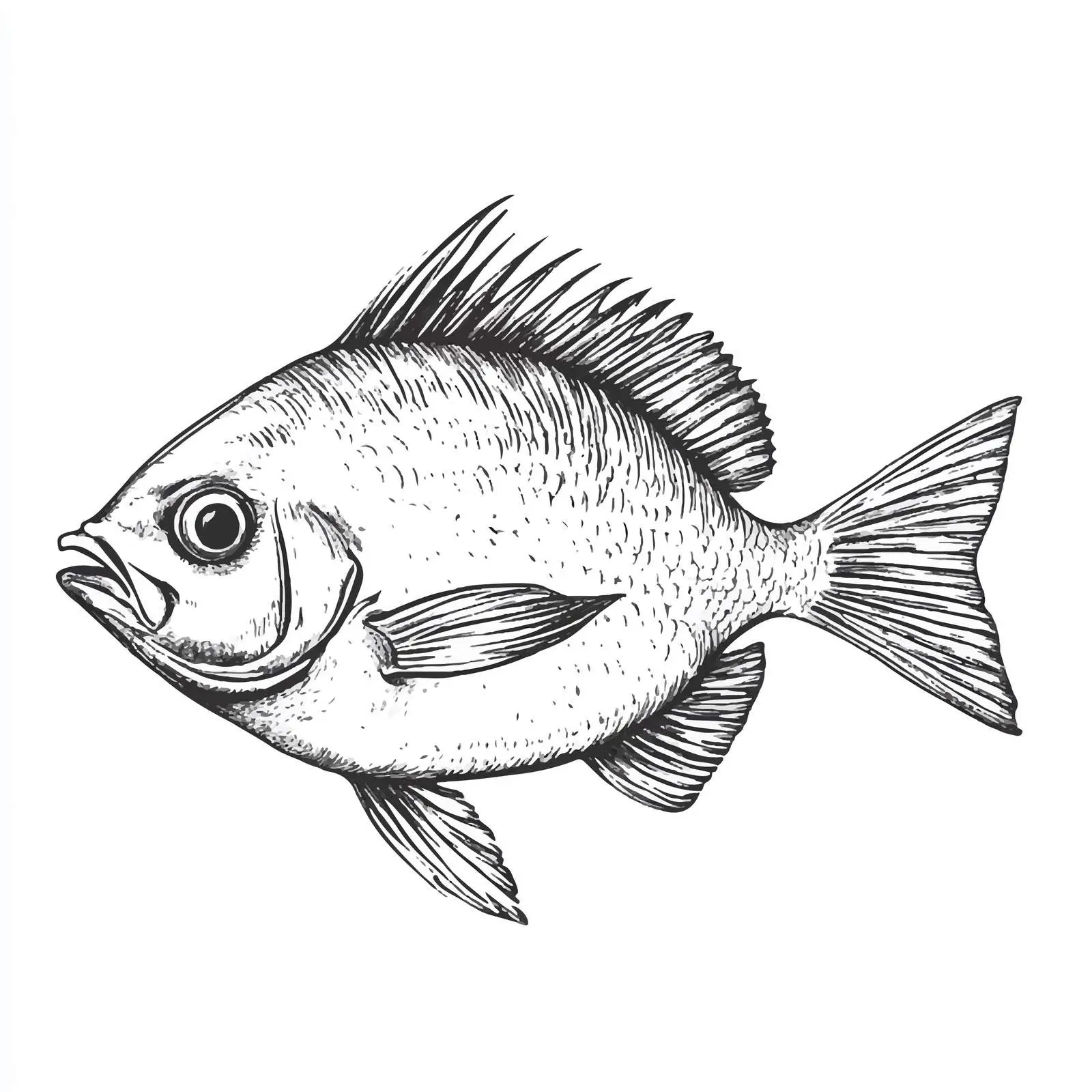 Hand-Drawn Crucian Sketch Symbol on White Background — free download from Dotvec