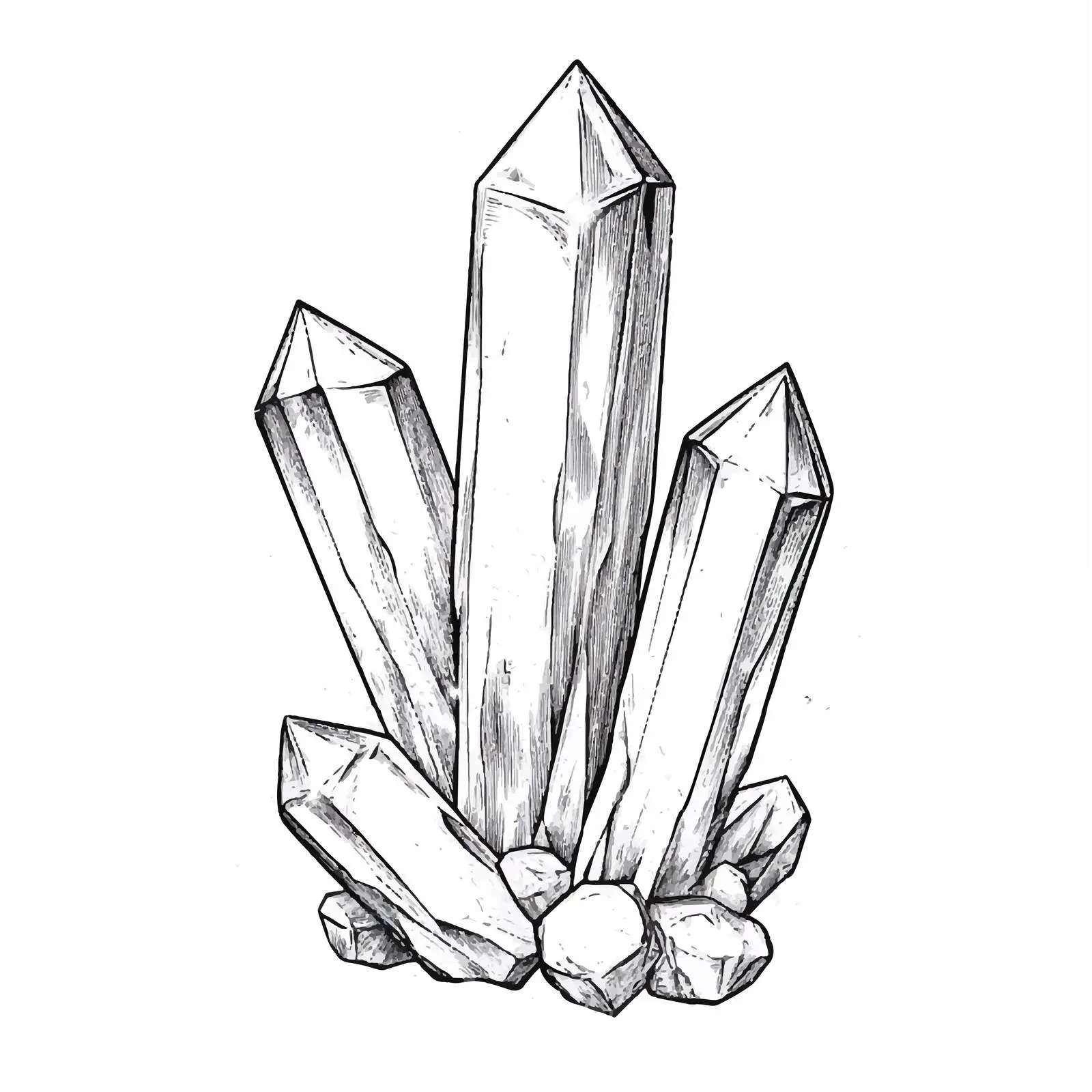 Hand Drawn Crystal Sketch on White Background — free download from Dotvec