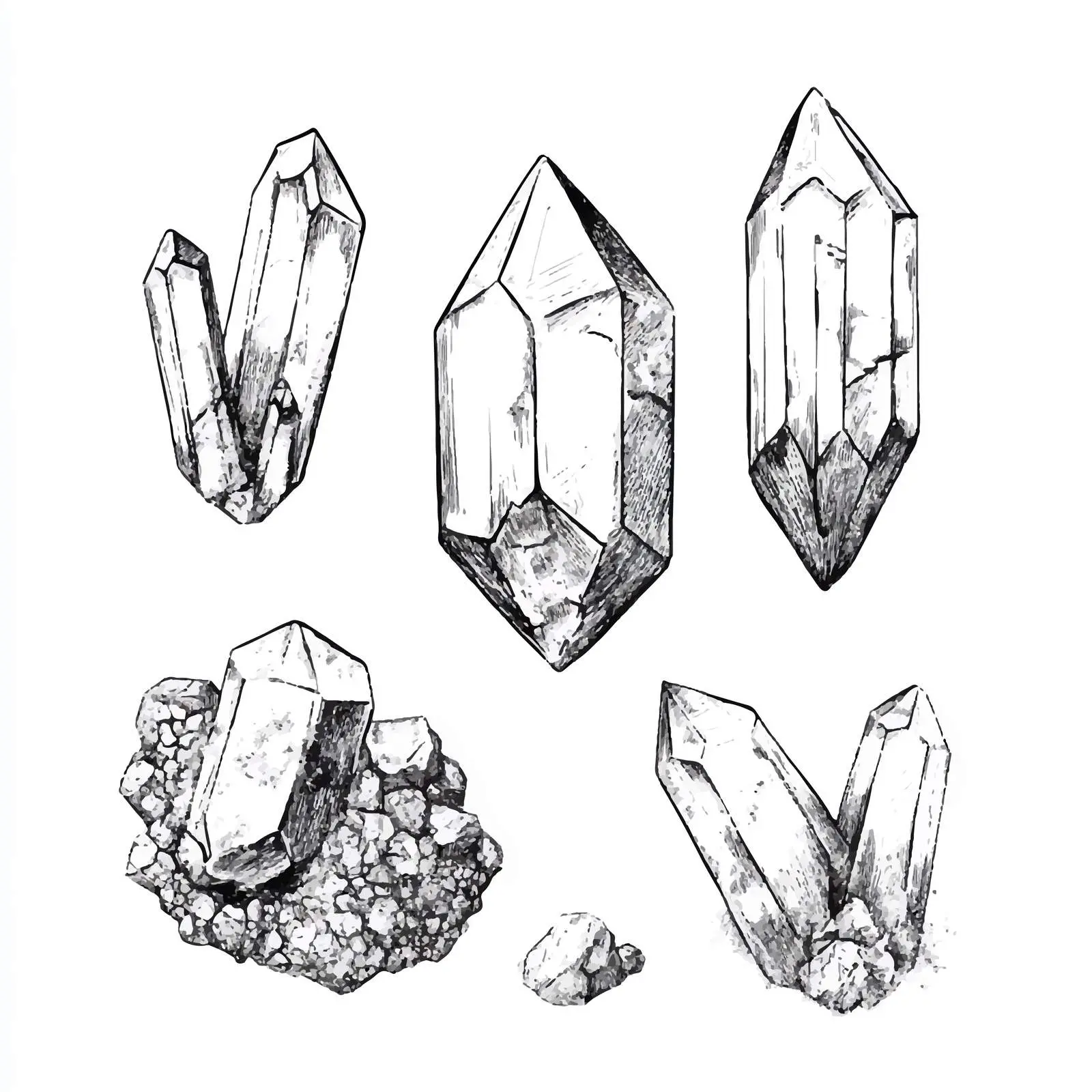 Hand-Drawn Crystal Sketch Isolated on White — free download from Dotvec