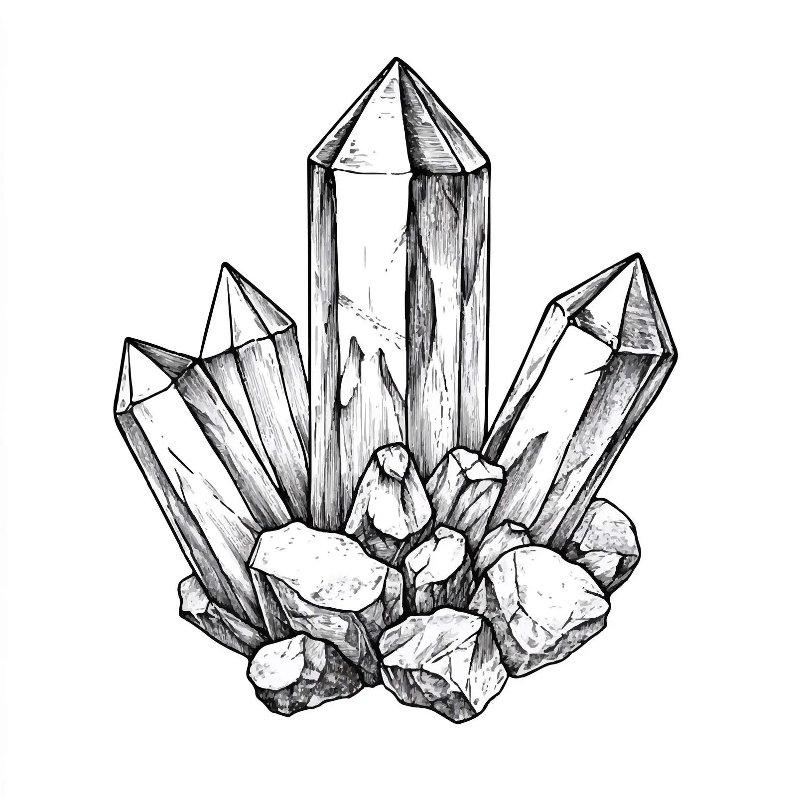 Hand Drawn Crystal Sketch on White Background — free download from Dotvec