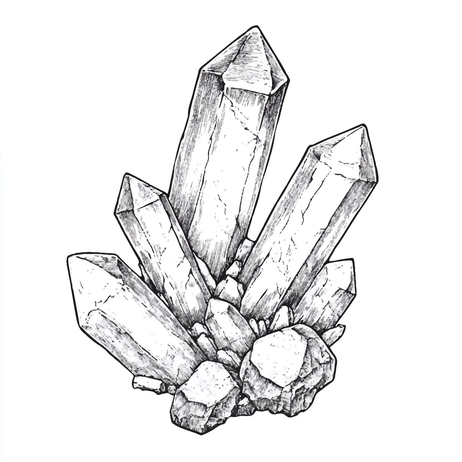 Hand-Drawn Crystal Sketch on White Background — free download from Dotvec