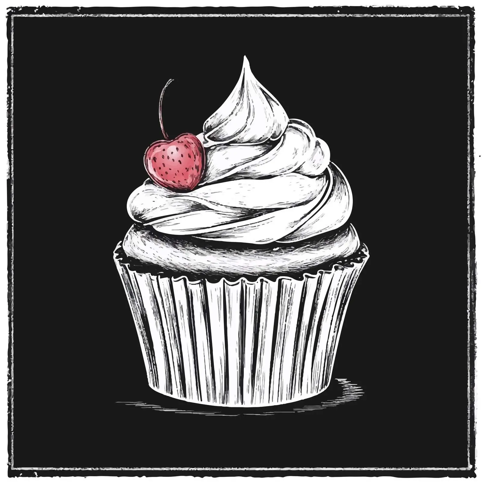 Hand Drawn Cupcake Sketch on Chalkboard — free download from Dotvec