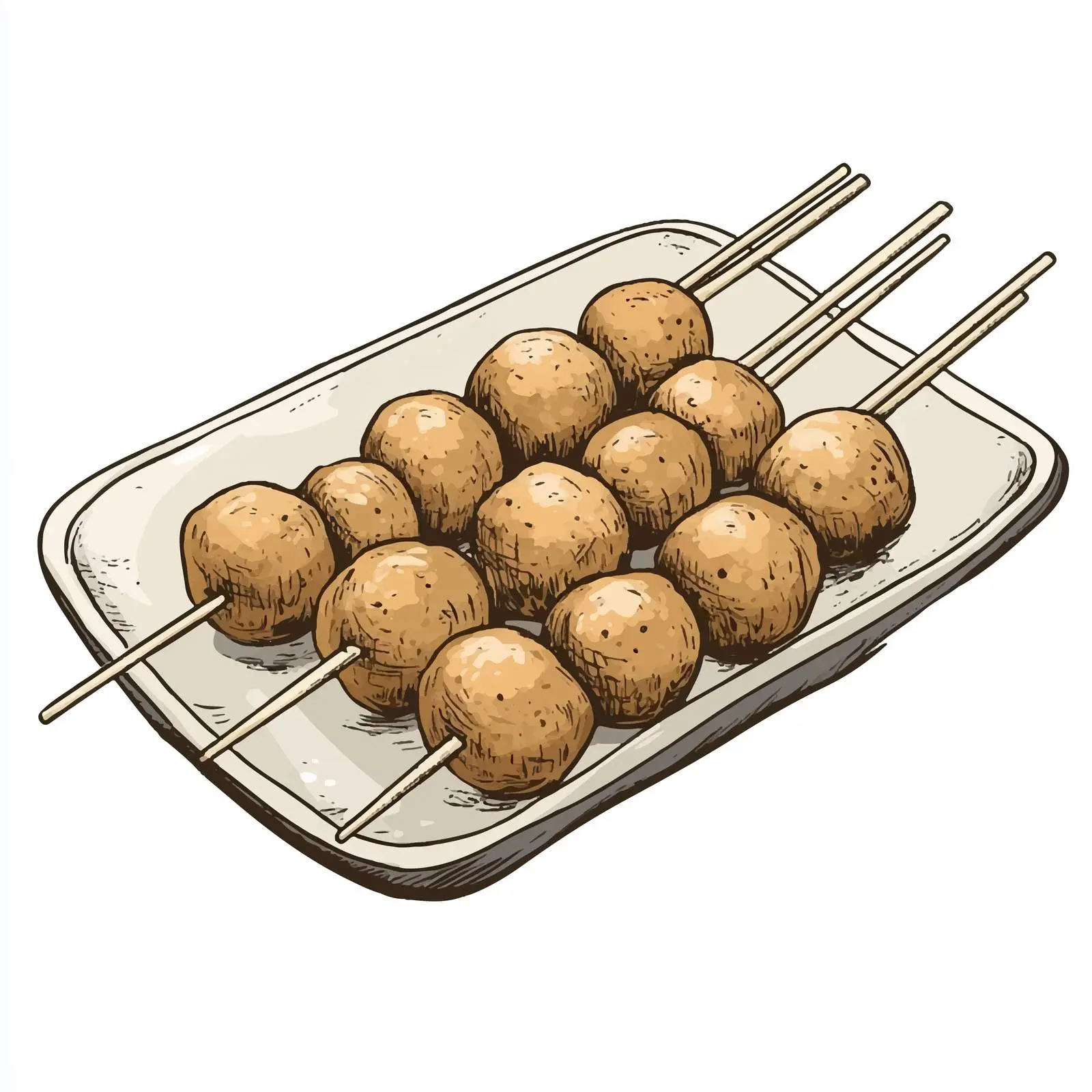Hand Drawn Dango on White Background — free download from Dotvec