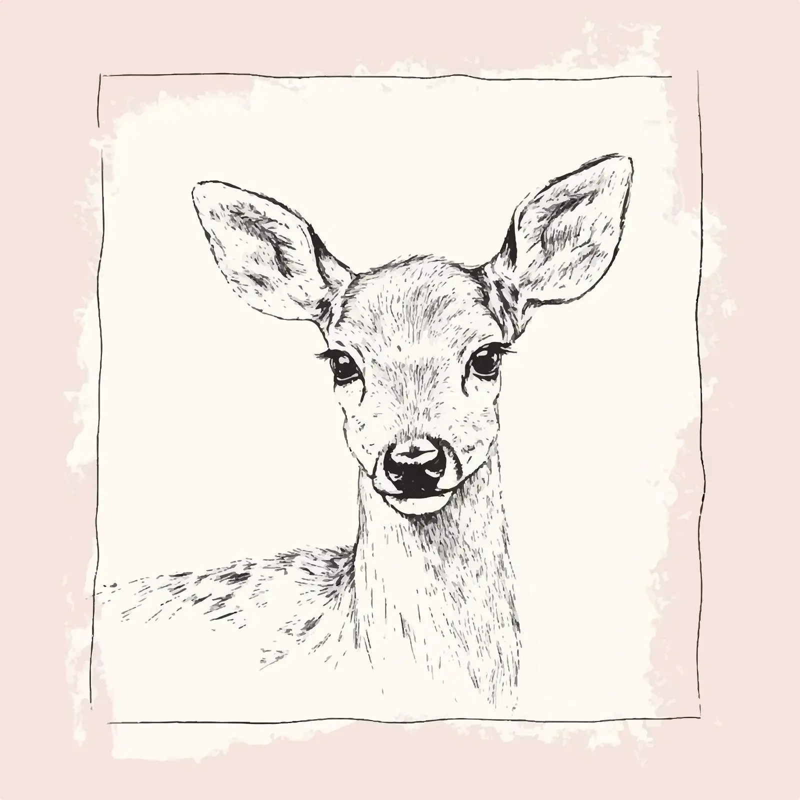 Hand Drawn Deer Sketch Symbol on White Background — free download from Dotvec
