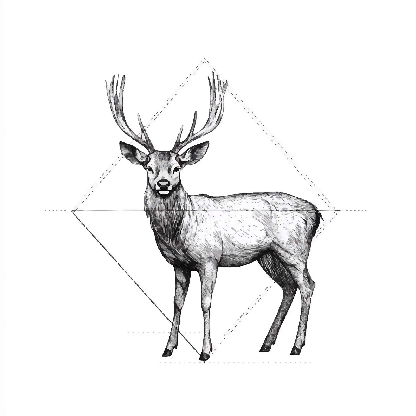 Hand Drawn Deer Sketch Symbol on White Background — free download from Dotvec