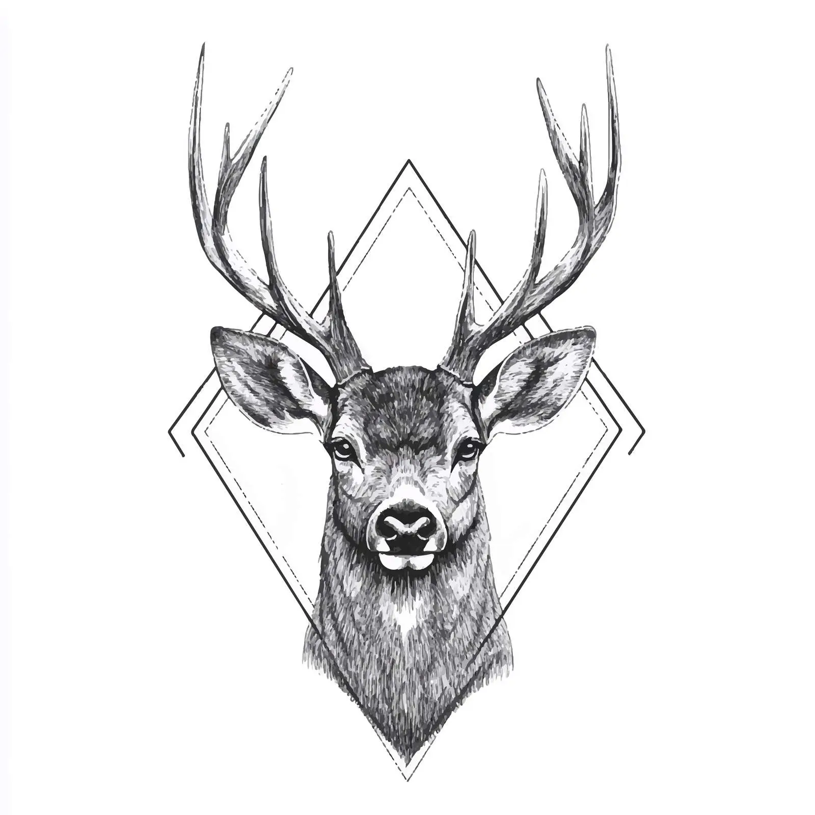Hand-Drawn Deer Sketch Symbol on White Background — free download from Dotvec