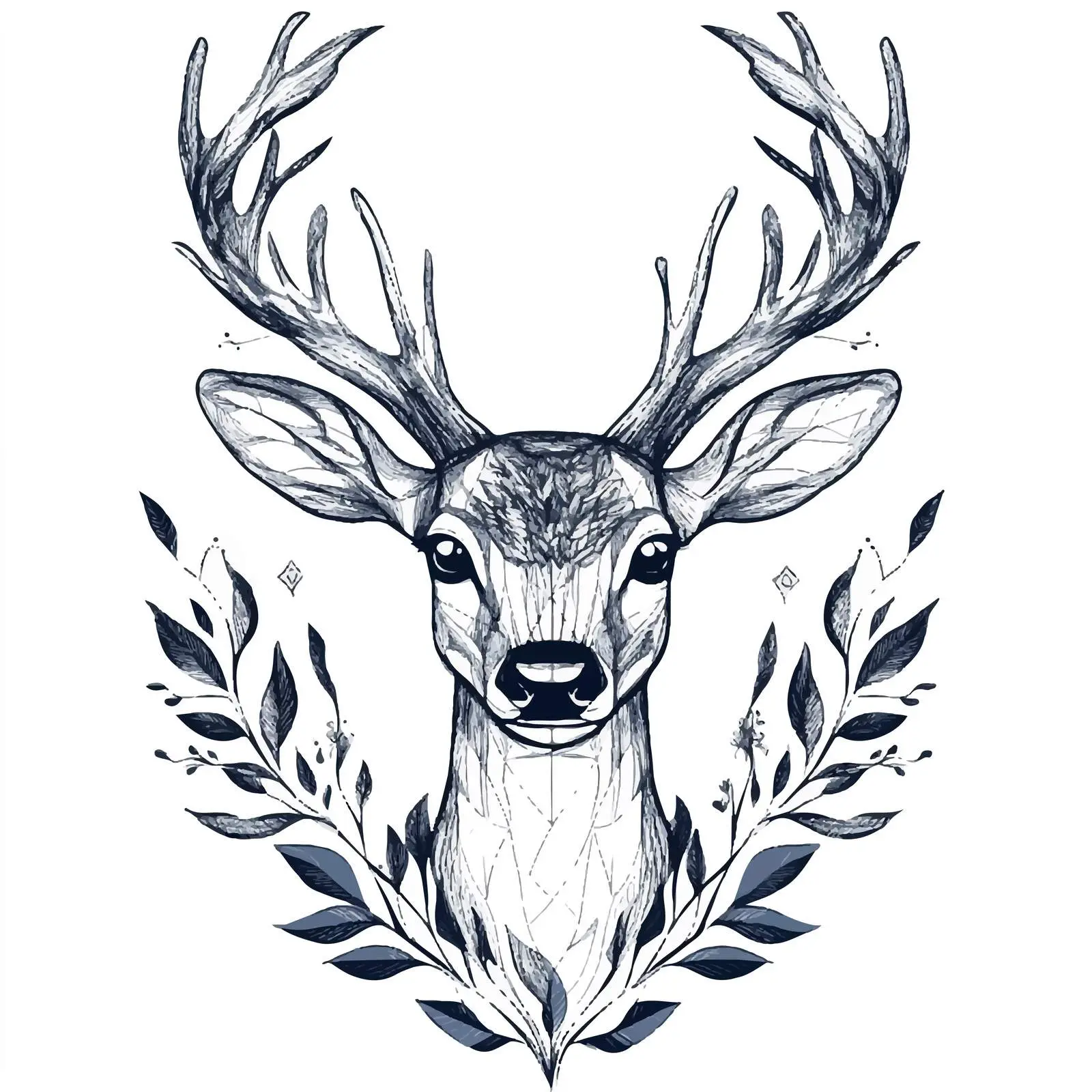 Hand Drawn Deer Sketch Symbol on White Background — free download from Dotvec
