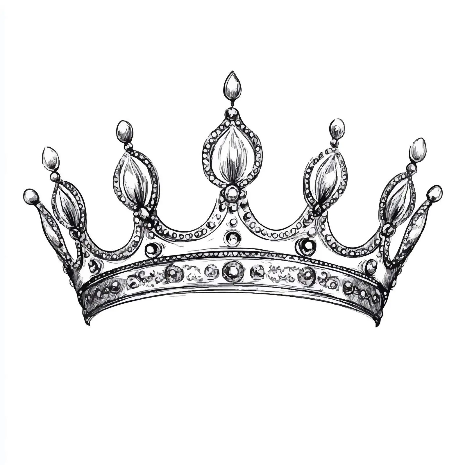 Hand Drawn Diadem Sketch Symbol on White Background — free download from Dotvec