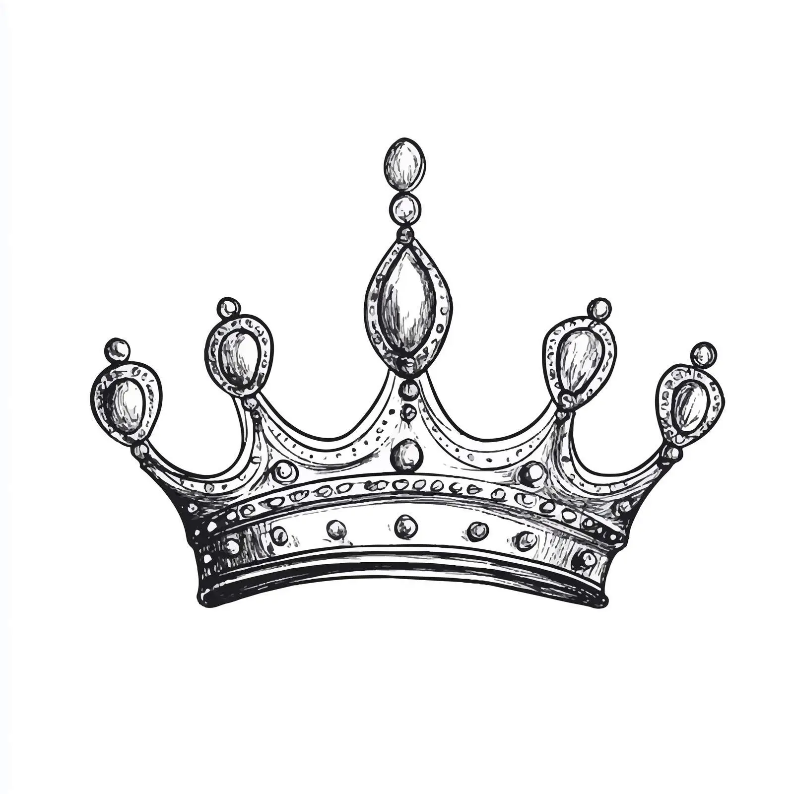 Hand-Drawn Diadem Sketch on White Background — free download from Dotvec