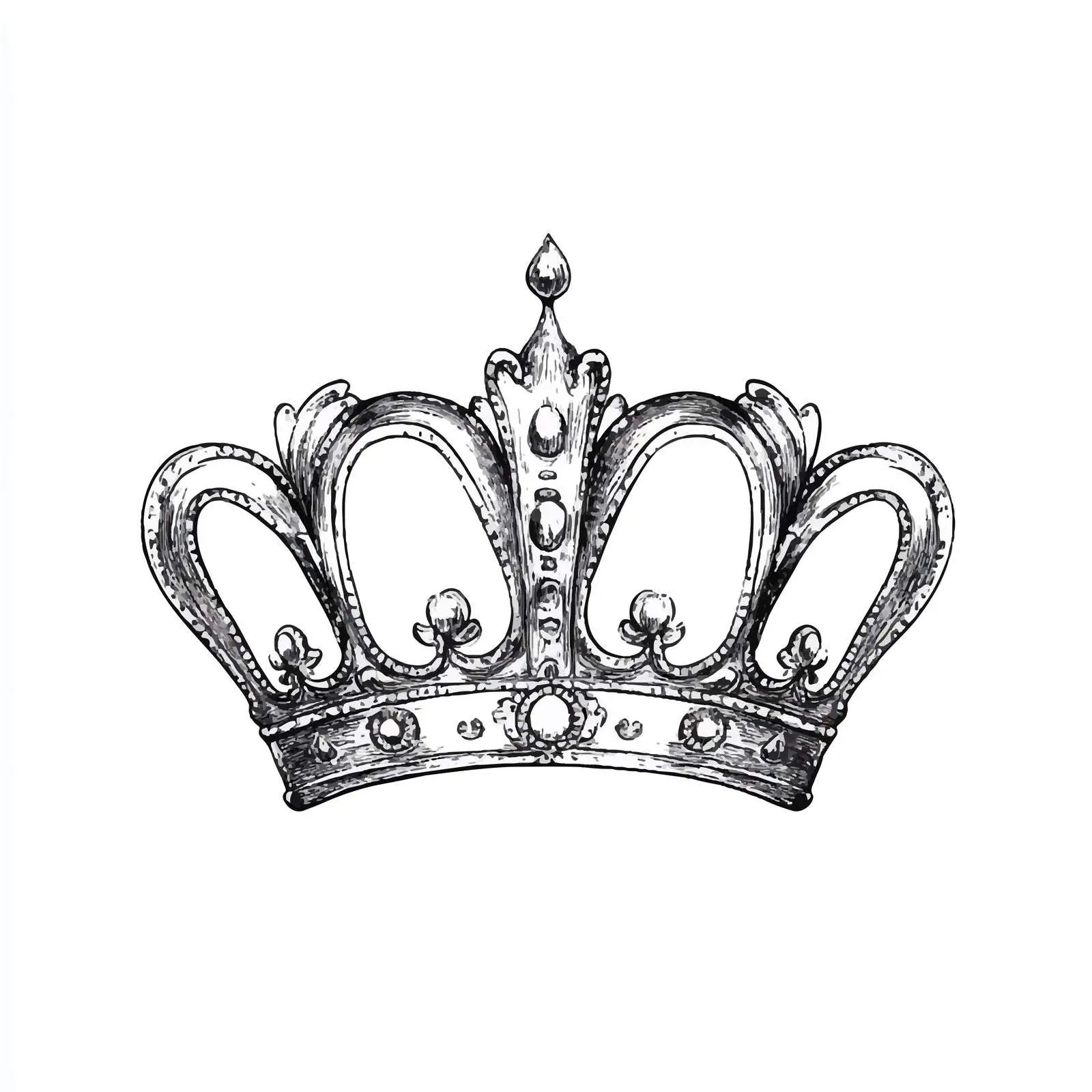 Hand-Drawn Diadem Sketch on White Background — free download from Dotvec