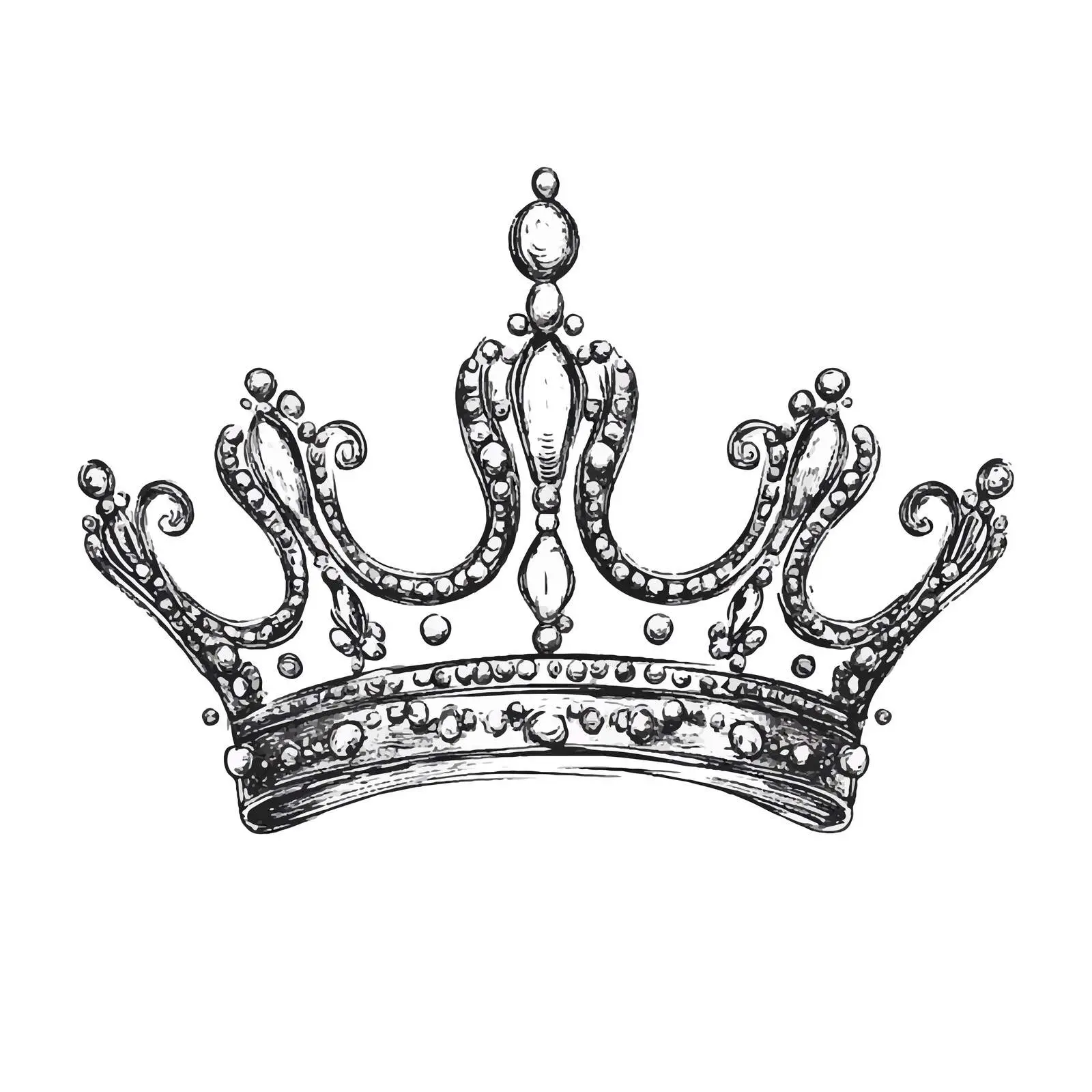Hand Drawn Diadem Sketch on White Background — free download from Dotvec