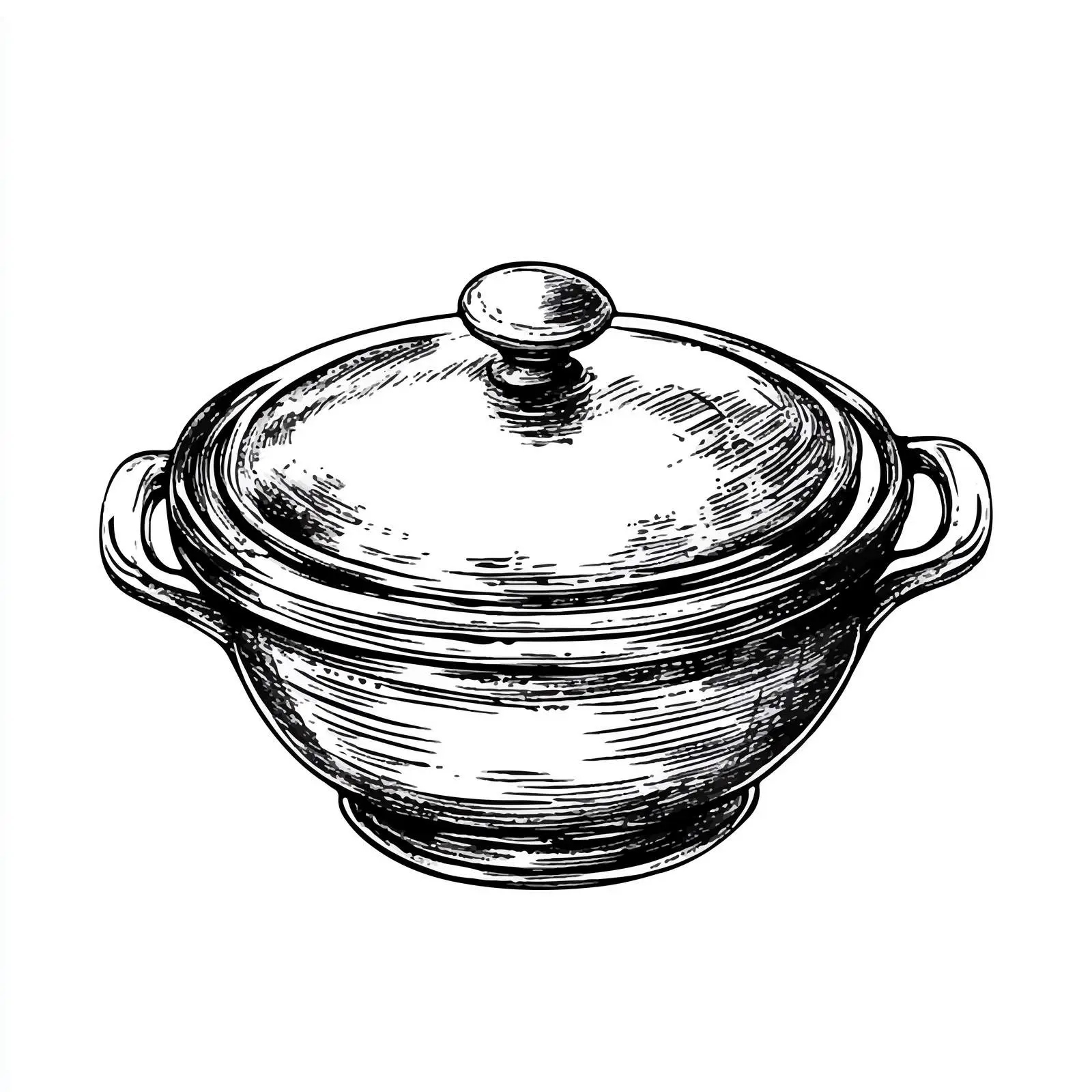 Hand Drawn Dish with Lid Sketch Illustration — free download from Dotvec