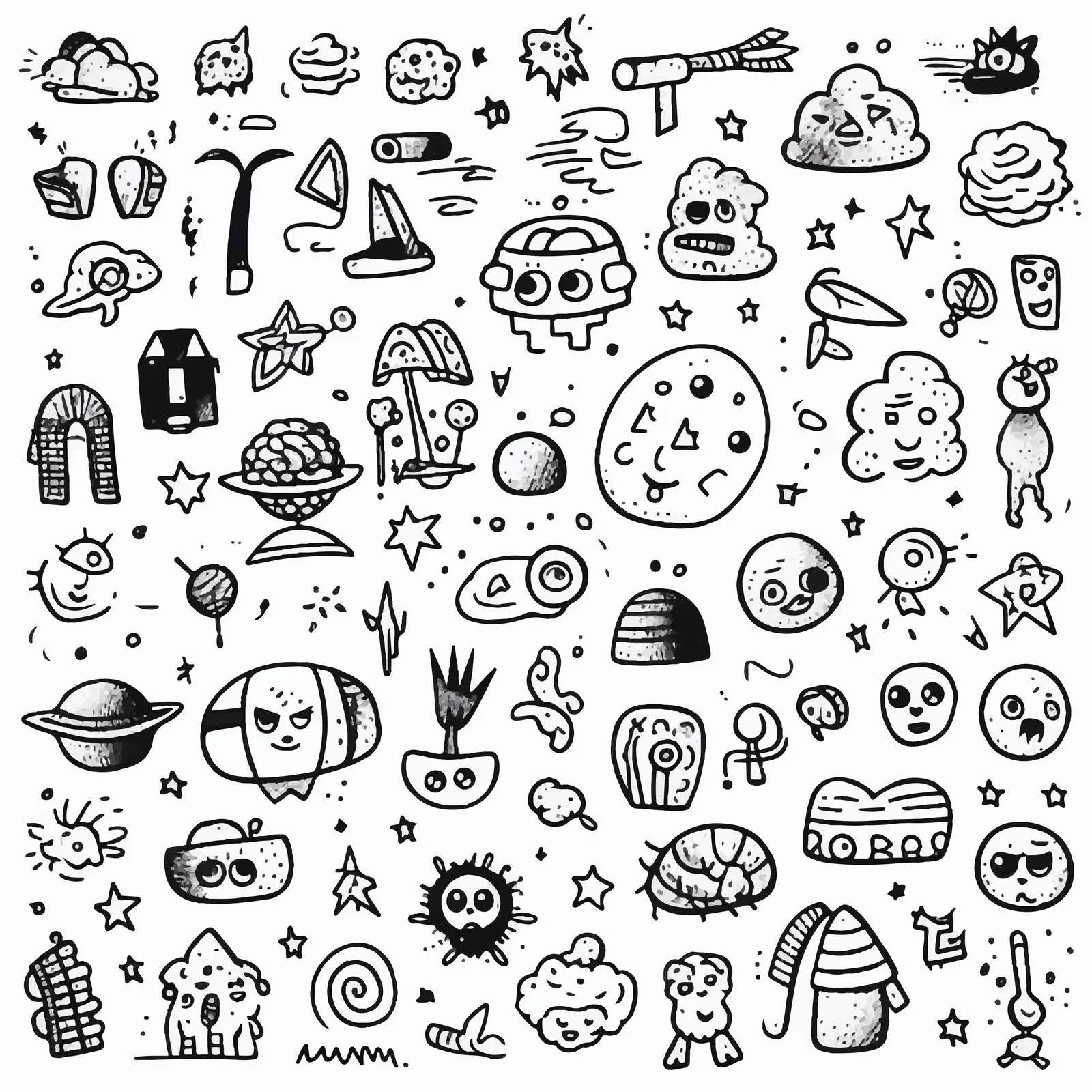 Hand-Drawn Doodle Icons Vector Set – free simple icons image from Dotvec