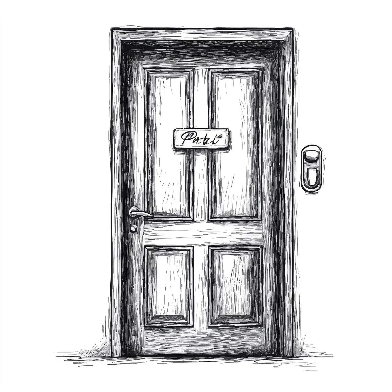 Hand-Drawn Door Hanger Sketch on White Background — free download from Dotvec