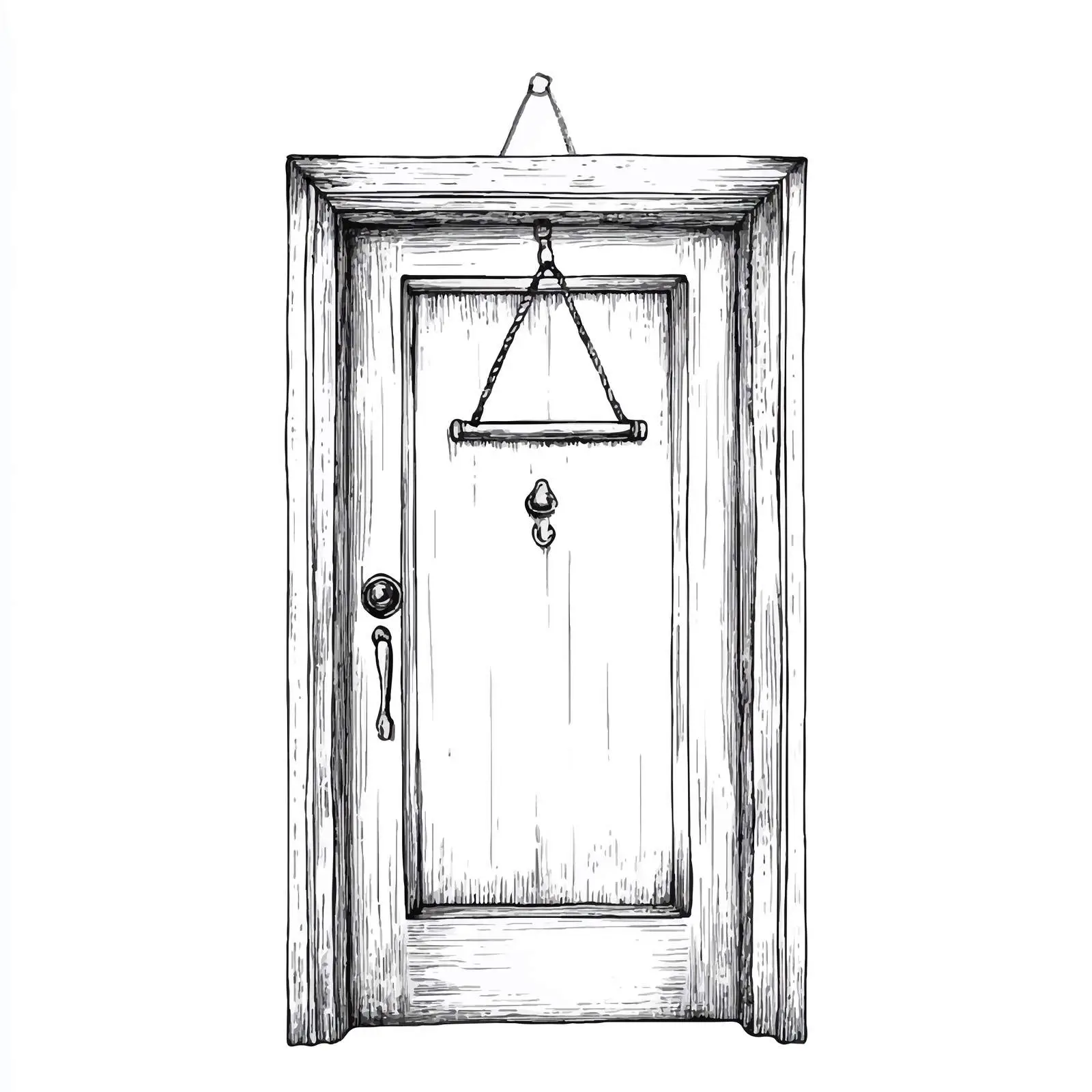 Hand-Drawn Door Hanger Sketch on White Background — free download from Dotvec